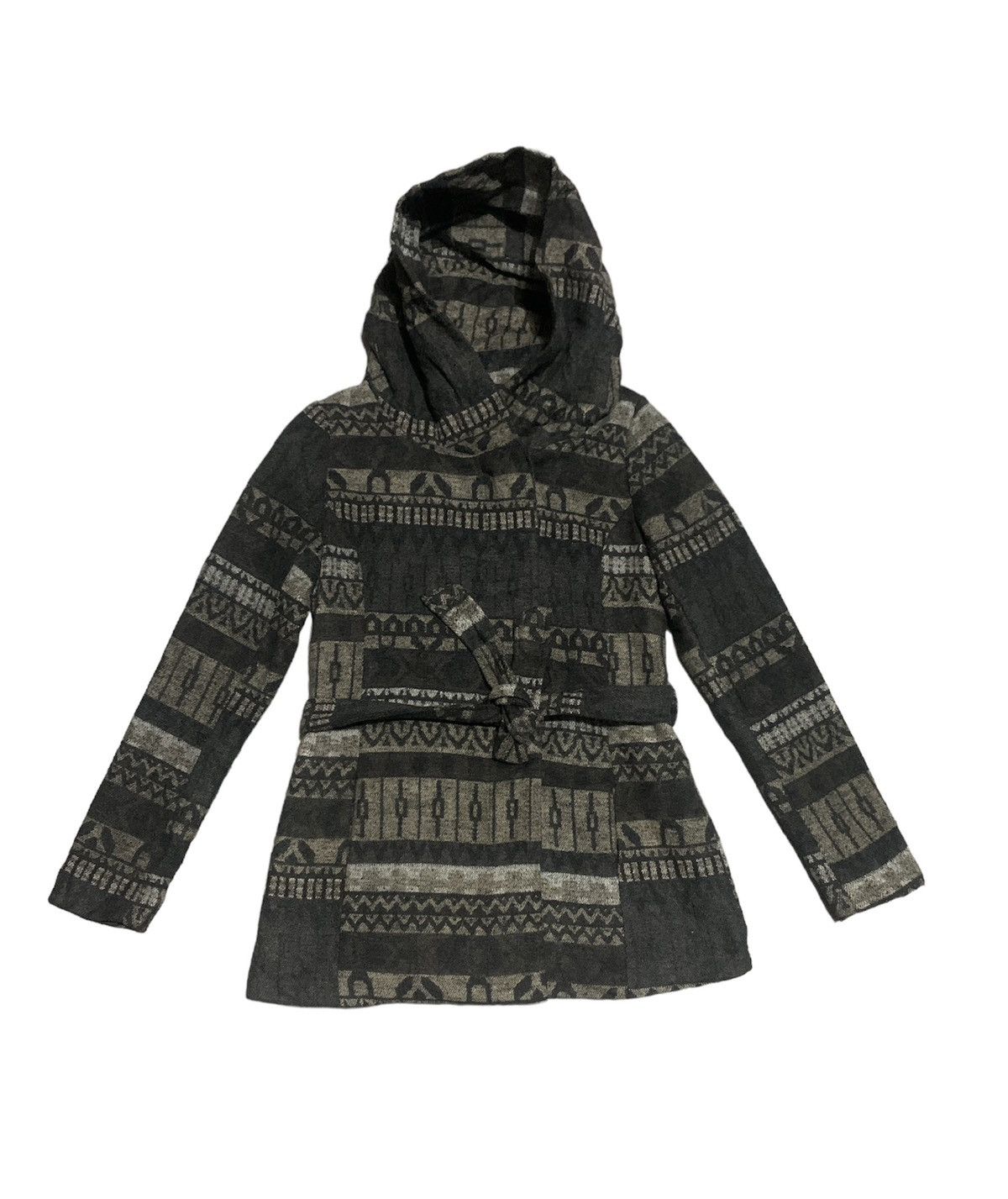 image of Avant Garde x Vintage Navajo Hoodie Jacket Mossimo Supply Co in Grey, Women's (Size Small)