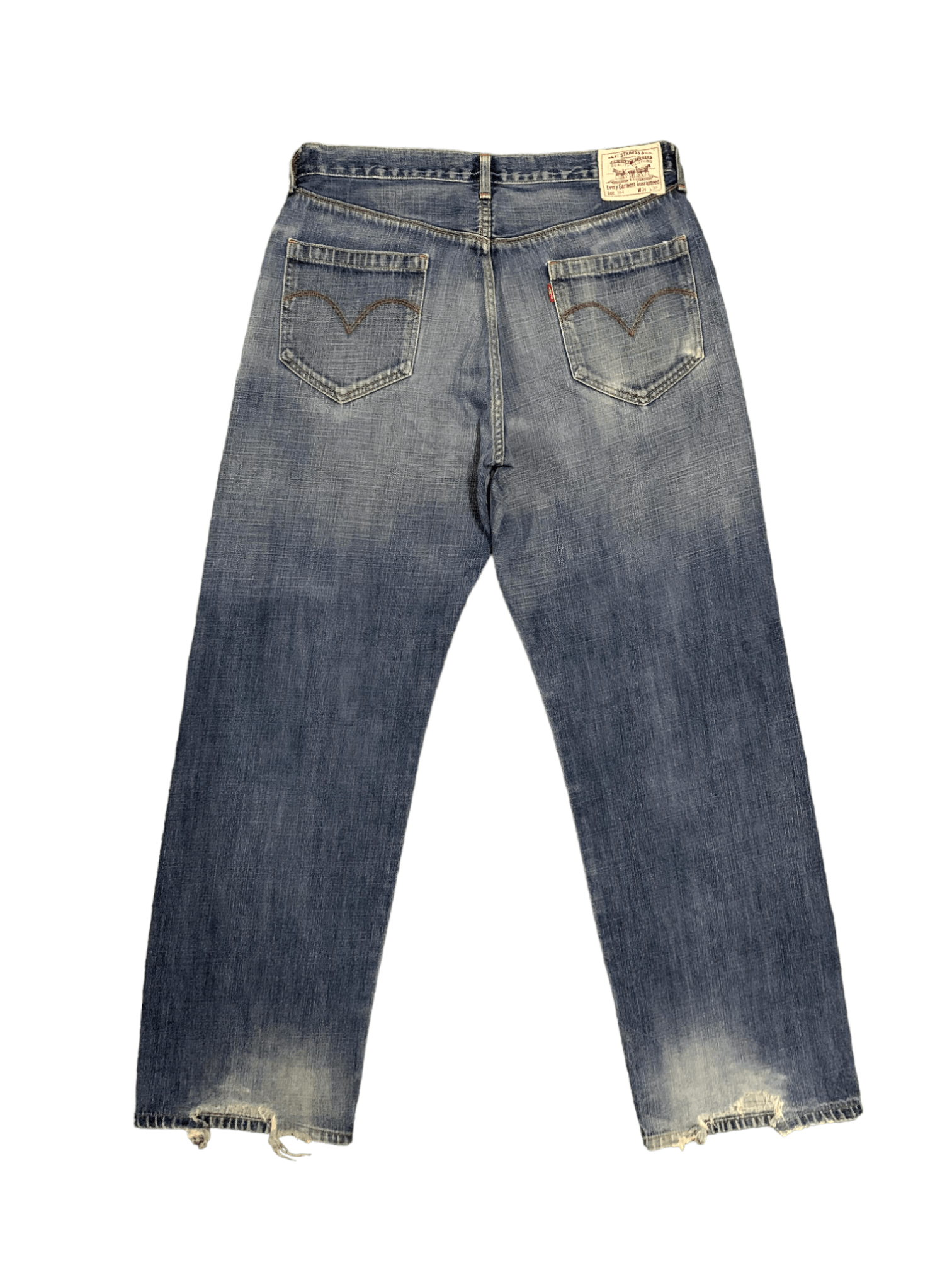Levi's Vintage 90s Levis 554 Blue Wash Distressed Baggy Jeans 34x31 Size US 34 / EU 50 - 2 Thumbnail