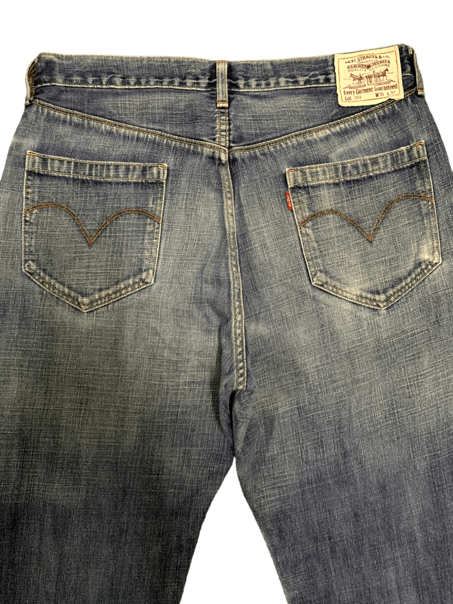 Levi's Vintage 90s Levis 554 Blue Wash Distressed Baggy Jeans 34x31 Size US 34 / EU 50 - 17 Thumbnail