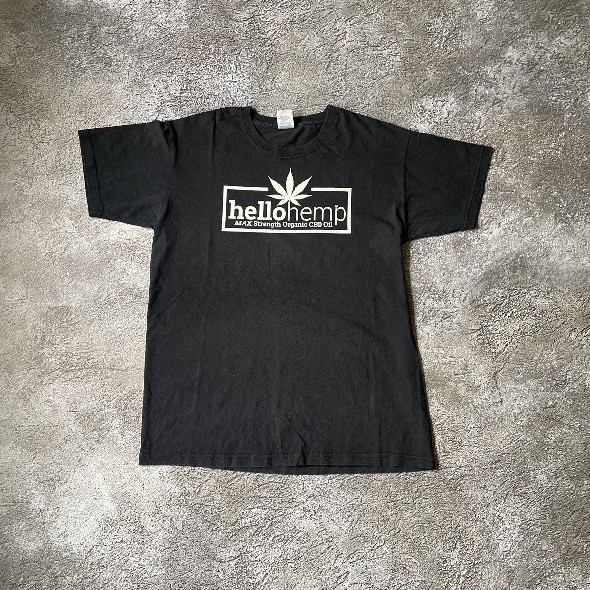 Vintage Vintage Y2K Hello Hemp Graphic Tee Streetwear Black Washed M Size US M / EU 48-50 / 2 - 4 Thumbnail