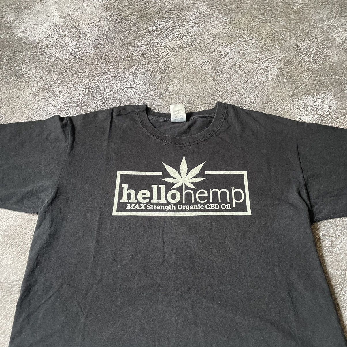 Vintage Vintage Y2K Hello Hemp Graphic Tee Streetwear Black Washed M Size US M / EU 48-50 / 2 - 3 Thumbnail