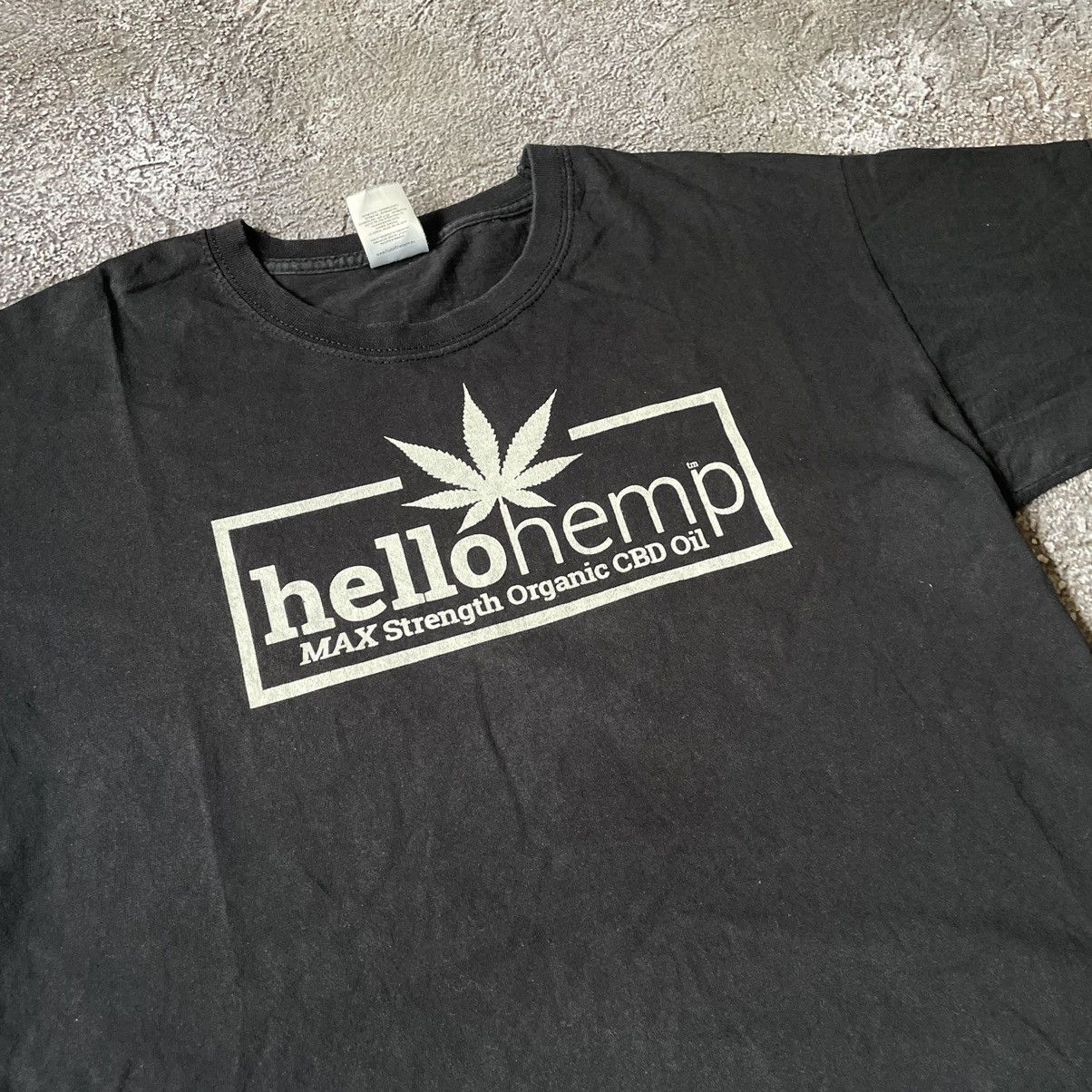 Vintage Vintage Y2K Hello Hemp Graphic Tee Streetwear Black Washed M Size US M / EU 48-50 / 2 - 2 Thumbnail