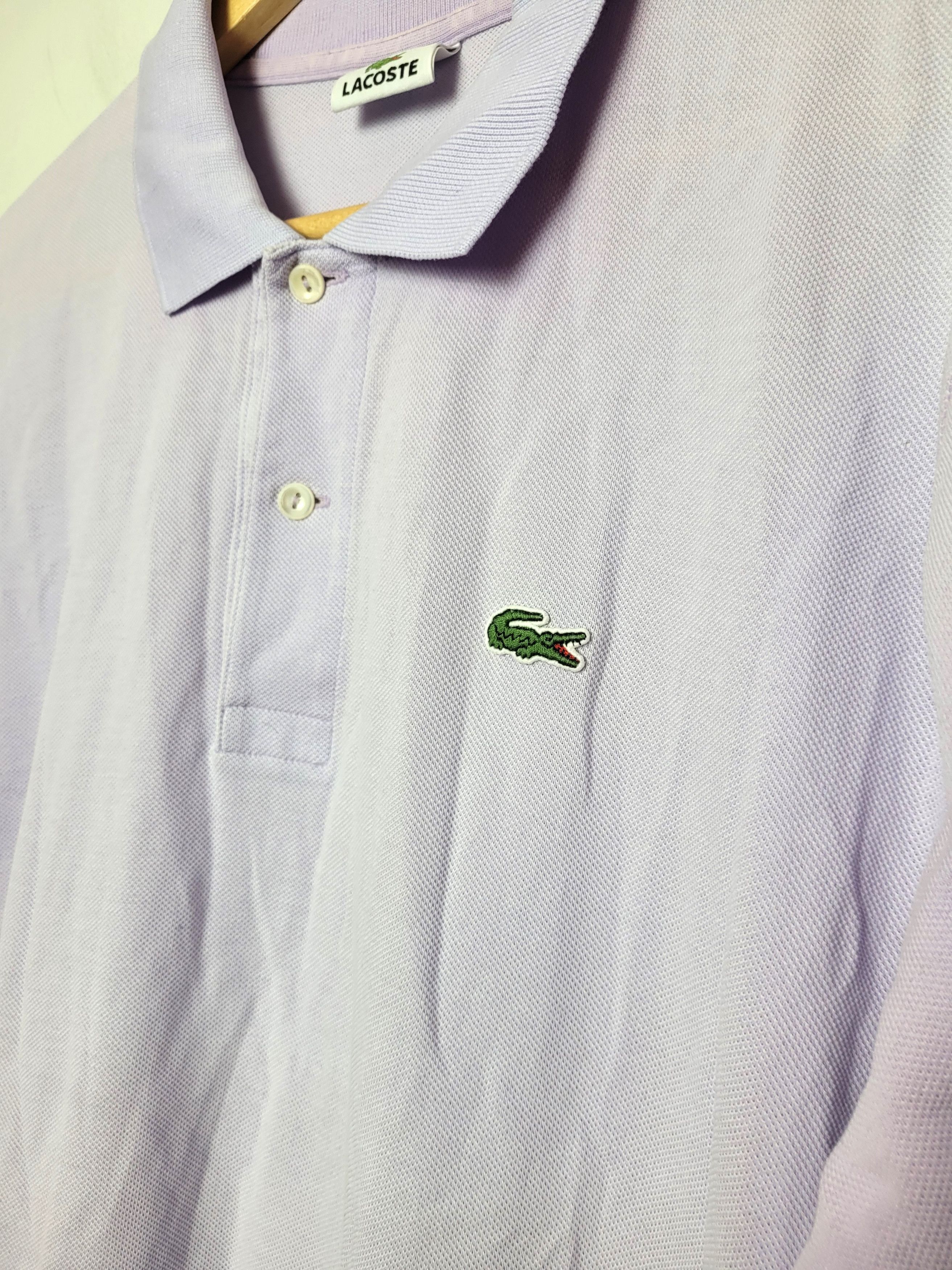 Lacoste × Vintage Lacoste lavender purple polo t-shirt Size US XL / EU 56 / 4 - 3 Thumbnail