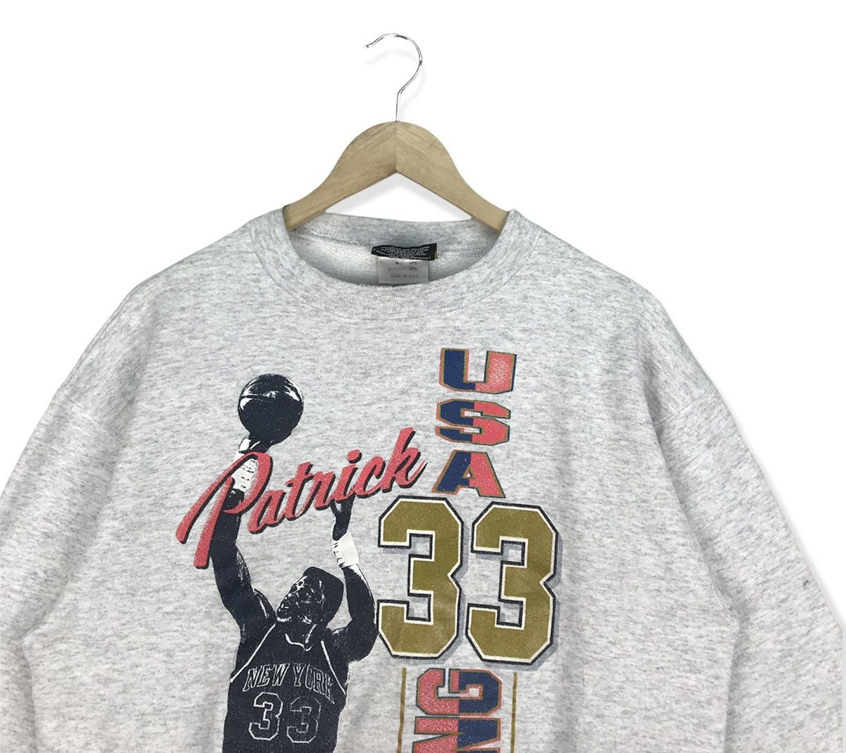 NBA Vintage 90s Patrick Ewing Basketball Usa Sweatshirt Size US M / EU 48-50 / 2 - 2 Thumbnail