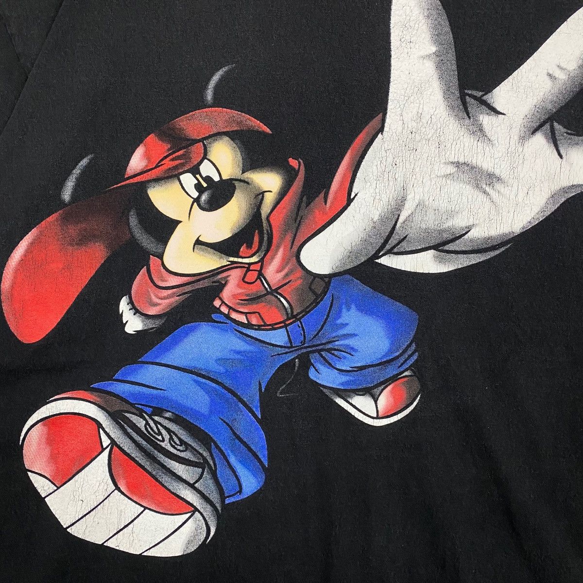 Disney × Mickey Mouse × Vintage VINTAGE 90's MICKEY MOUSE HIP-HOP GRAPHIC TEE Size US XL / EU 56 / 4 - 3 Thumbnail