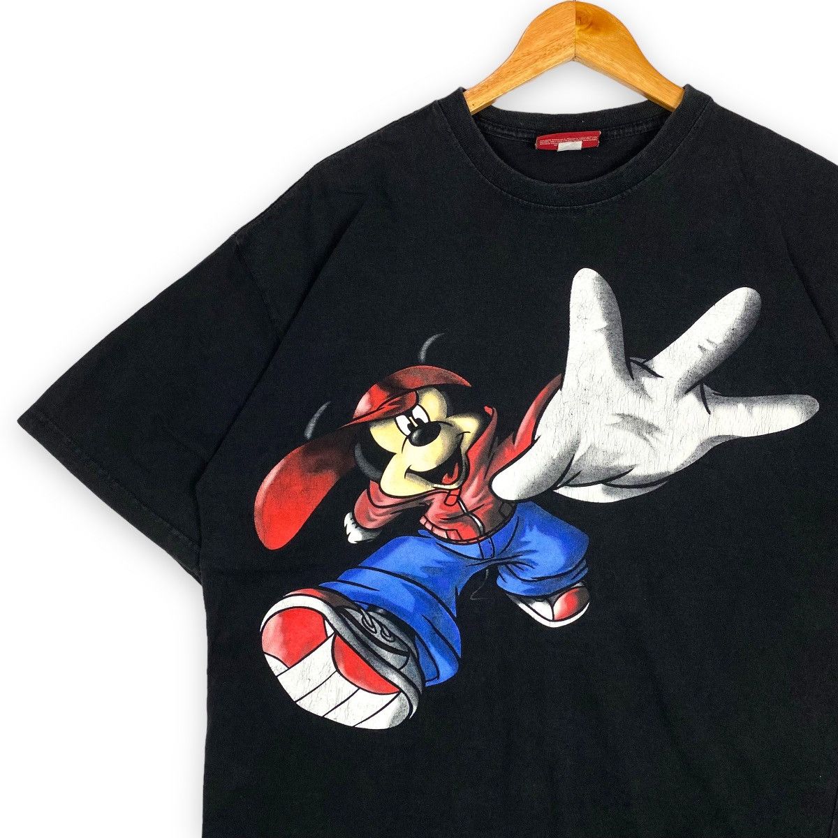 Disney × Mickey Mouse × Vintage VINTAGE 90's MICKEY MOUSE HIP-HOP GRAPHIC TEE Size US XL / EU 56 / 4 - 2 Thumbnail