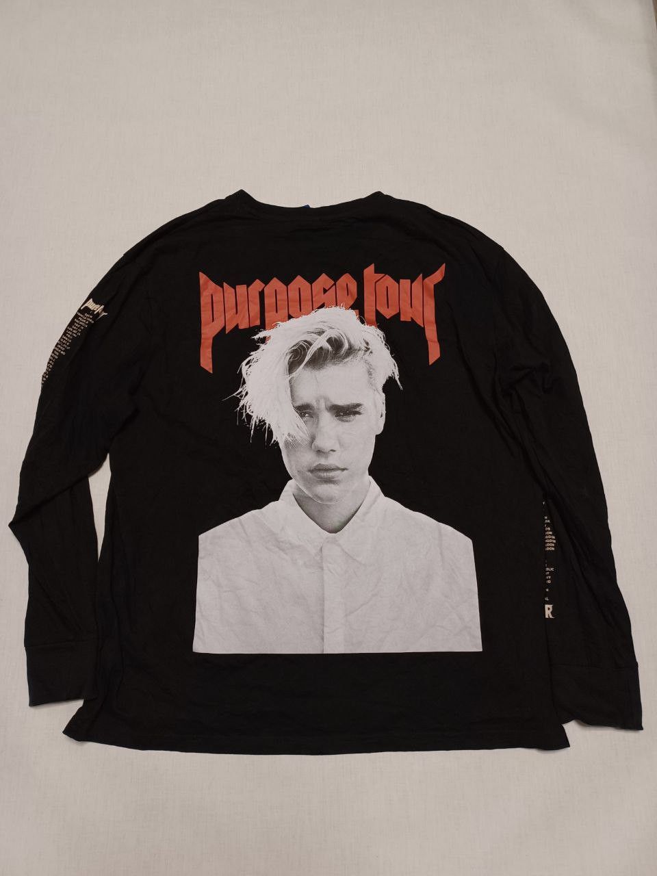 Justin Bieber Purpose tour Justin Bieber big logo longsleeve Size US XL / EU 56 / 4 - 1 Thumbnail