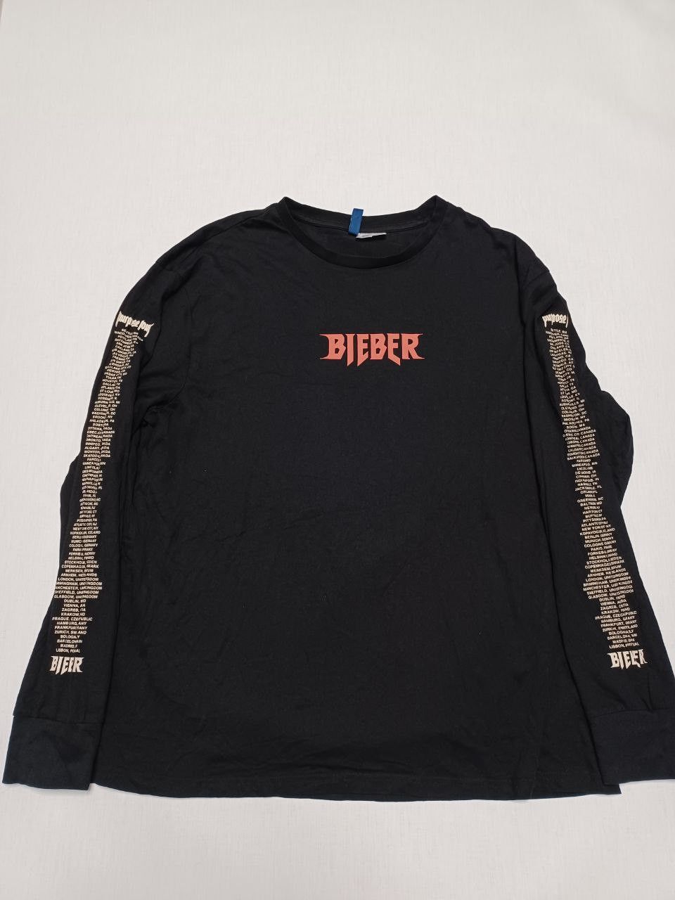 Justin Bieber Purpose tour Justin Bieber big logo longsleeve Size US XL / EU 56 / 4 - 2 Thumbnail