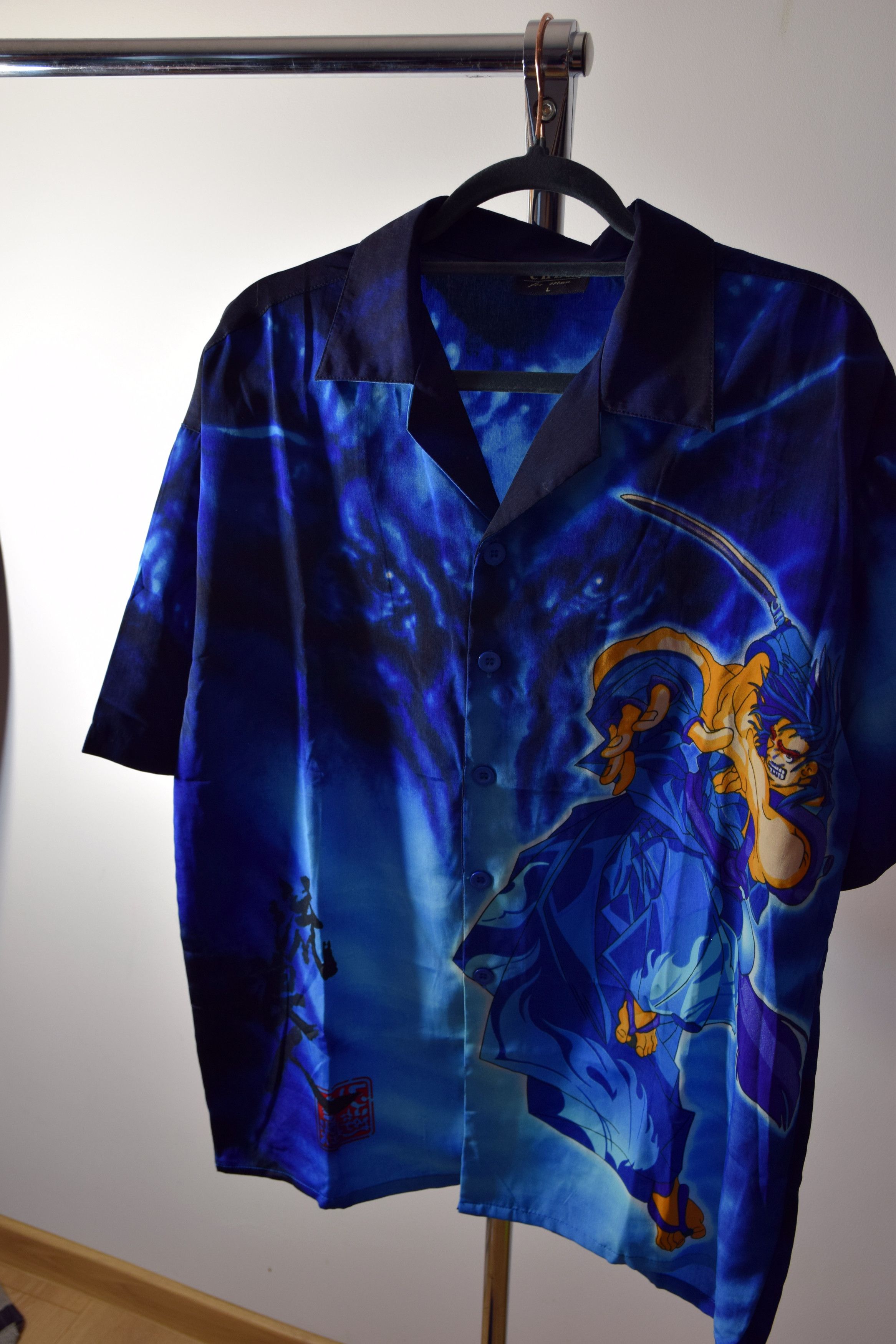 Japanese Brand × Rap Tees × Vintage Vintage Y2k Johny Blaze Anime Rap Oversize L Button Shirt Size US L / EU 52-54 / 3 - 4 Thumbnail