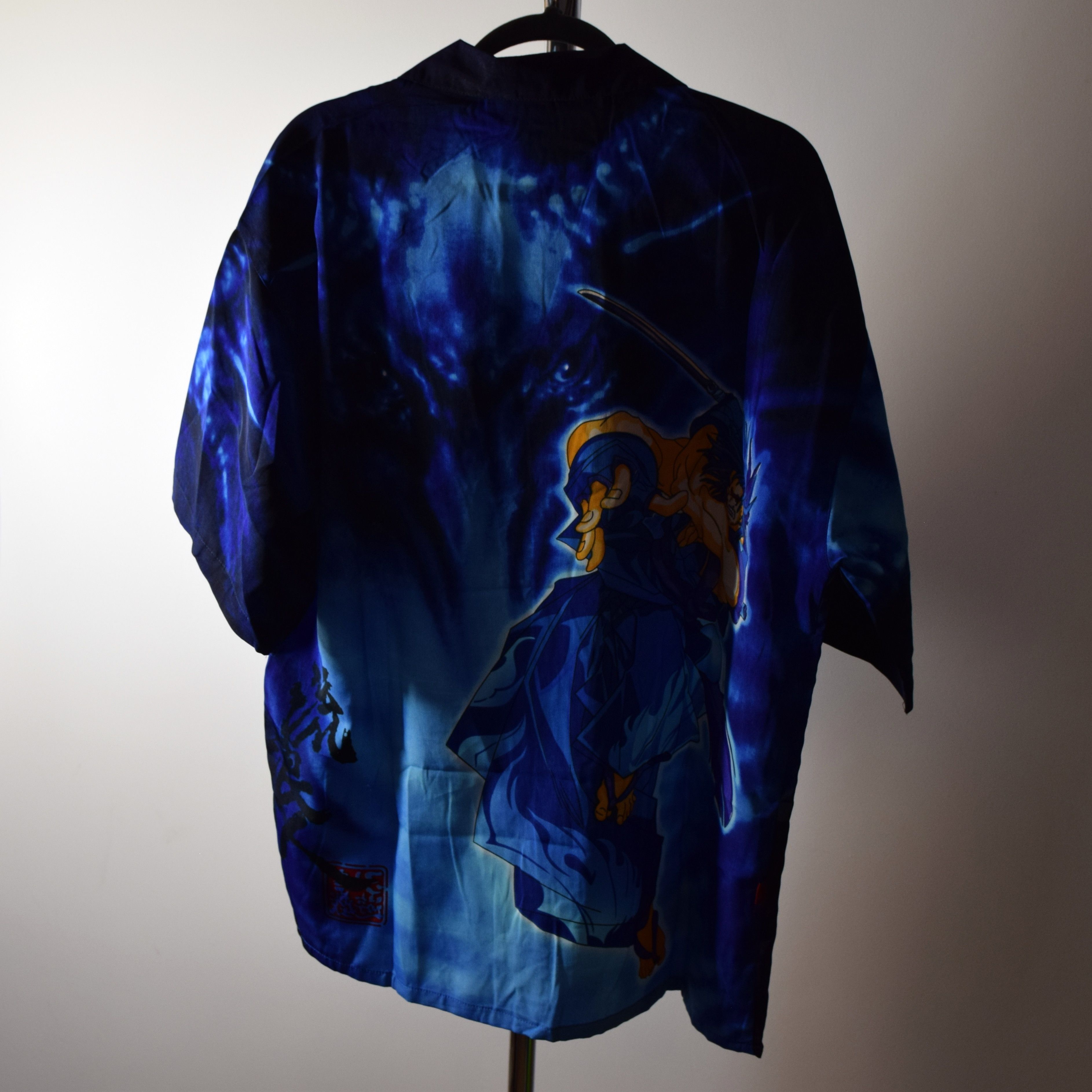 Japanese Brand × Rap Tees × Vintage Vintage Y2k Johny Blaze Anime Rap Oversize L Button Shirt Size US L / EU 52-54 / 3 - 8 Thumbnail