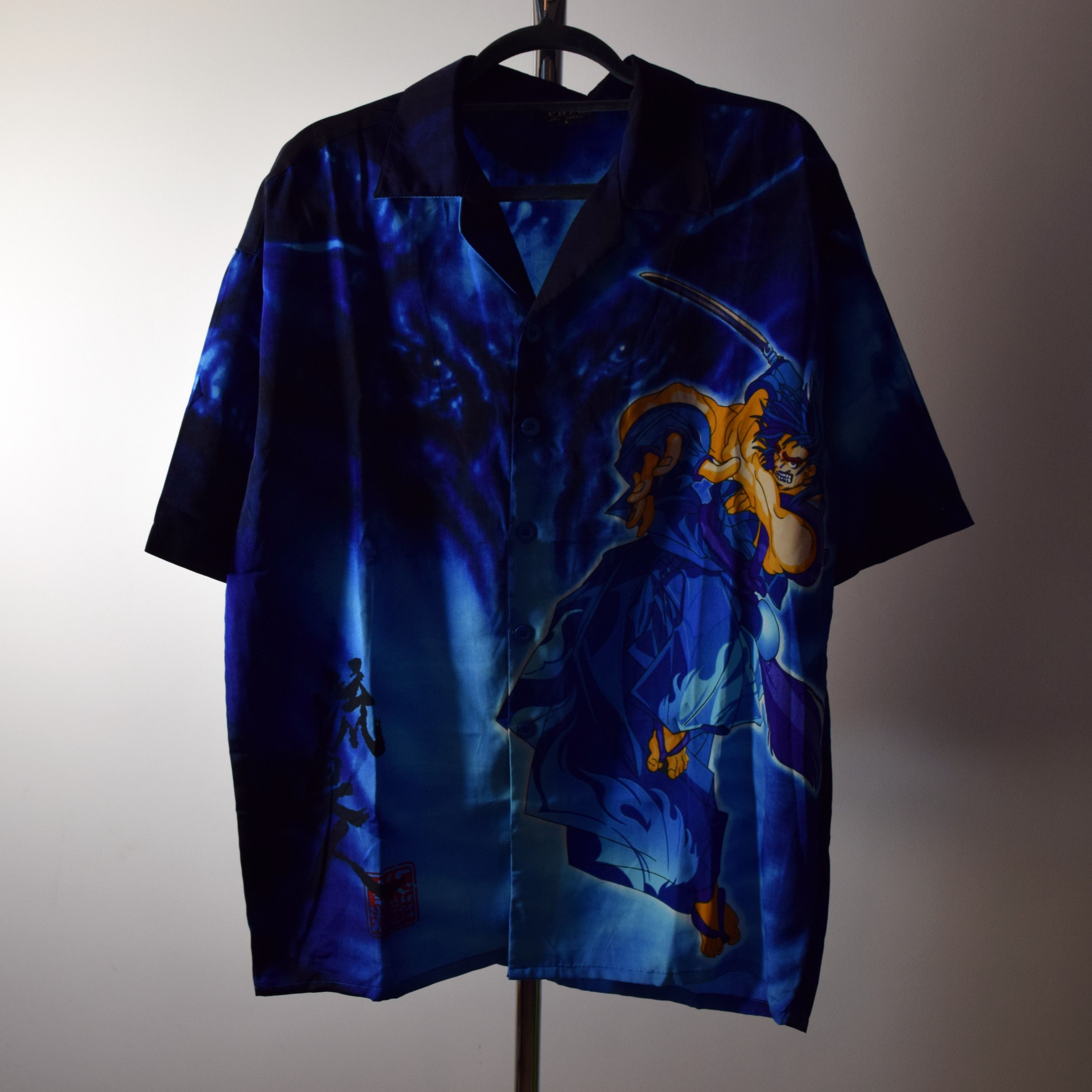 Japanese Brand × Rap Tees × Vintage Vintage Y2k Johny Blaze Anime Rap Oversize L Button Shirt Size US L / EU 52-54 / 3 - 2 Thumbnail