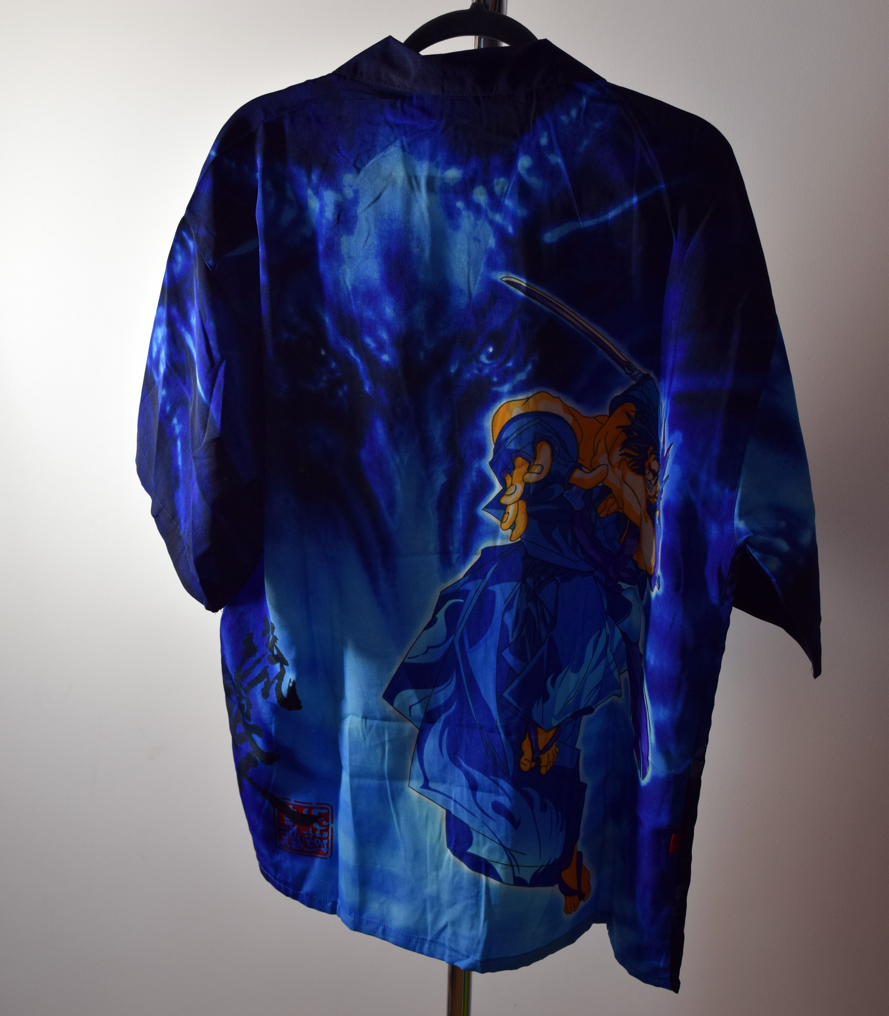 Japanese Brand × Rap Tees × Vintage Vintage Y2k Johny Blaze Anime Rap Oversize L Button Shirt Size US L / EU 52-54 / 3 - 7 Thumbnail