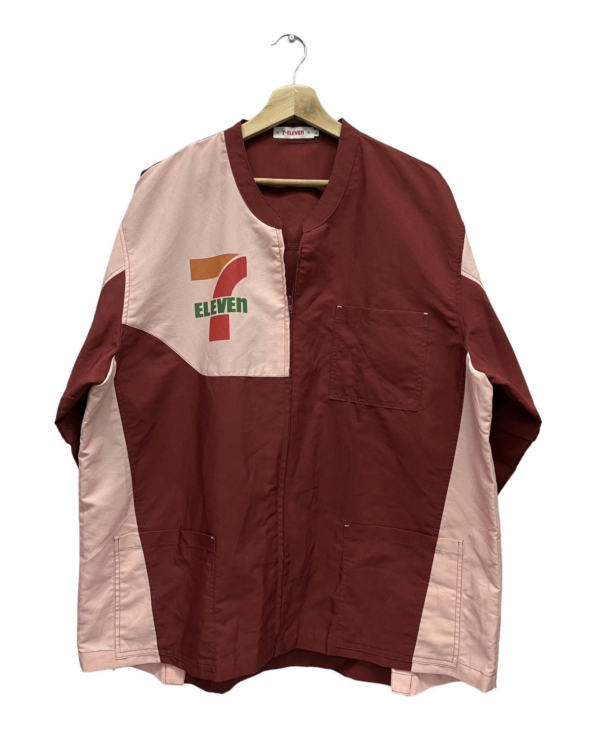 Garment Reproduction of Workers FYE🔥7 ELEVEN JAPAN Zipper Up Polyester 2 Way Sleeves Shirt Size US XL / EU 56 / 4 - 10 Thumbnail