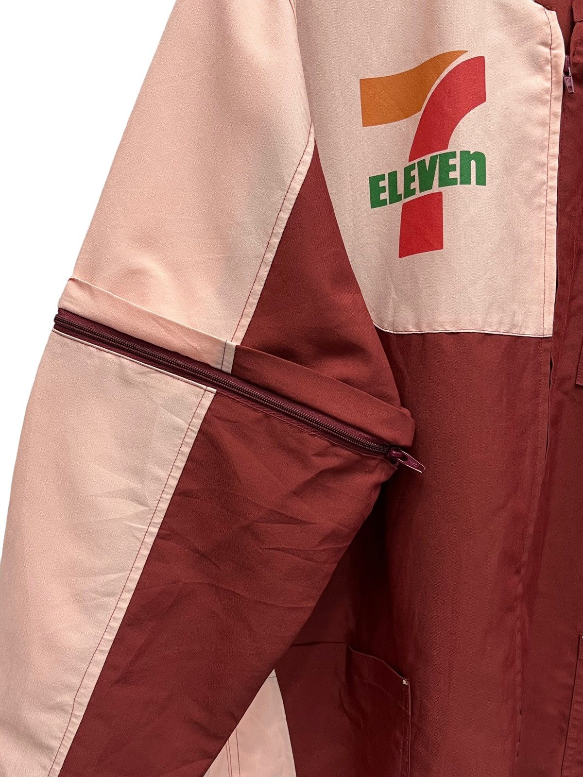 Garment Reproduction of Workers FYE🔥7 ELEVEN JAPAN Zipper Up Polyester 2 Way Sleeves Shirt Size US XL / EU 56 / 4 - 5 Thumbnail