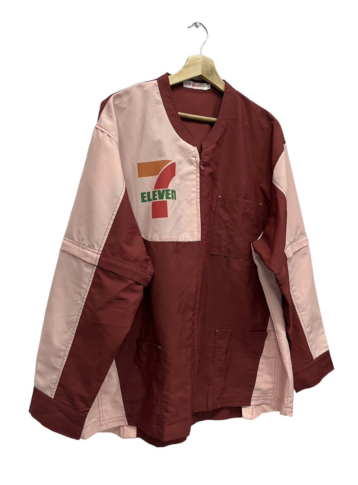Garment Reproduction of Workers FYE🔥7 ELEVEN JAPAN Zipper Up Polyester 2 Way Sleeves Shirt Size US XL / EU 56 / 4 - 8 Thumbnail