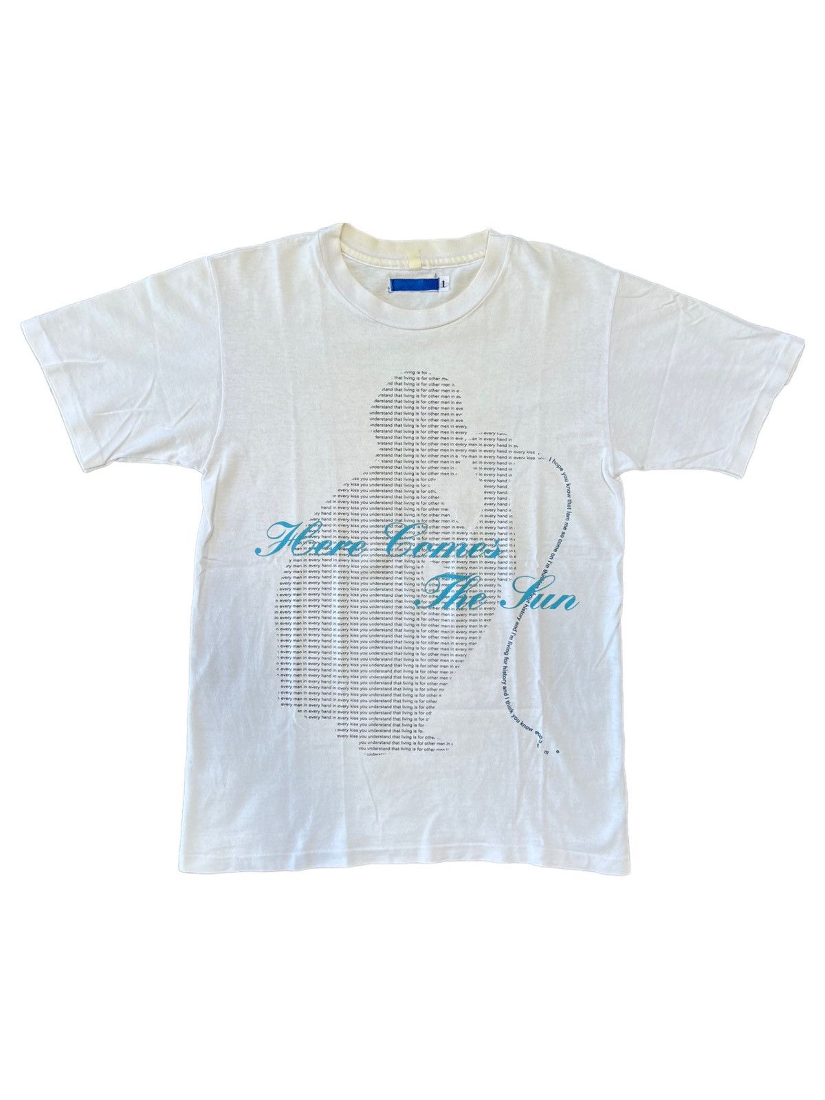 image of Number N Ine Archive '98 Here Comes The Sun Tee in White, Men's (Size Small)