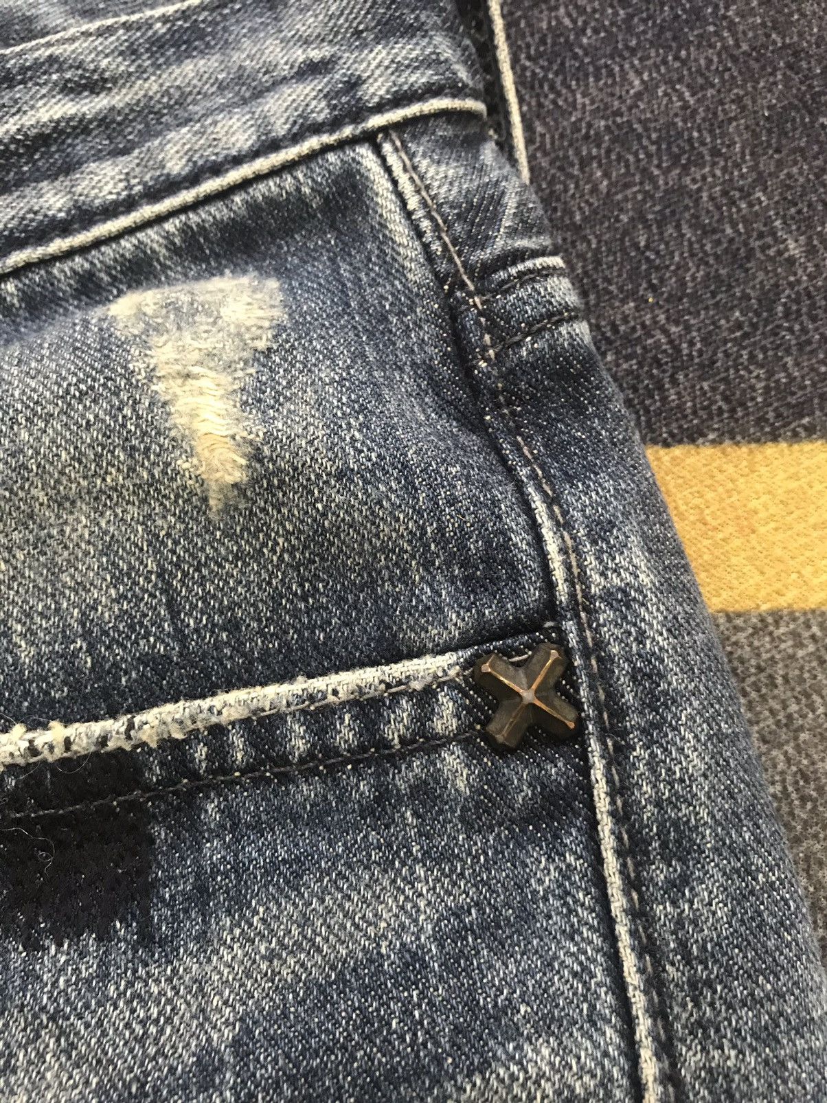 Lee Vtg Lee Riders Distress Denim Jeans Pant Size US 31 - 5 Thumbnail