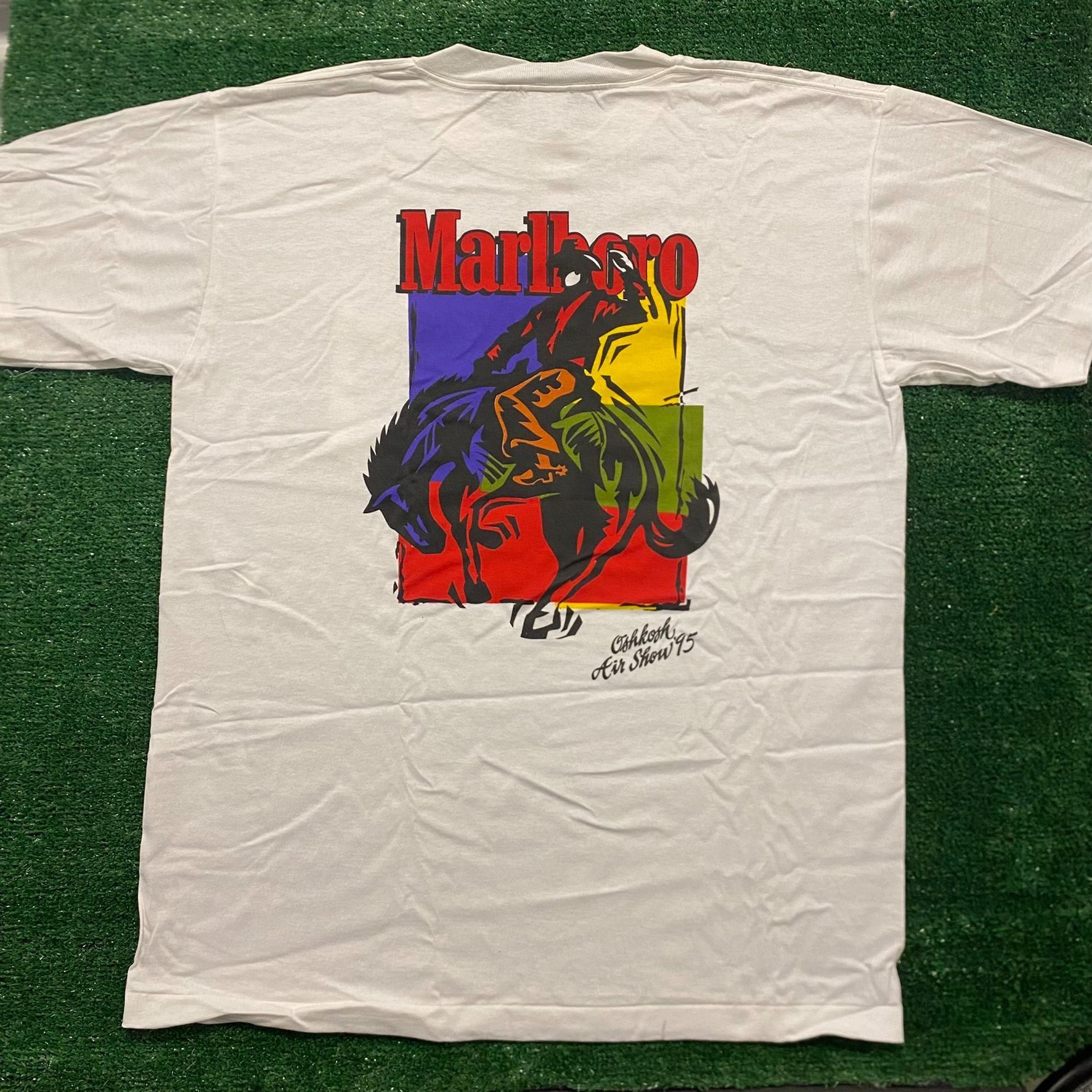 image of Made In USA x Marlboro Pop Art Vintage 90's Deadstock Western T-Shirt in White, Men's (Size XL)