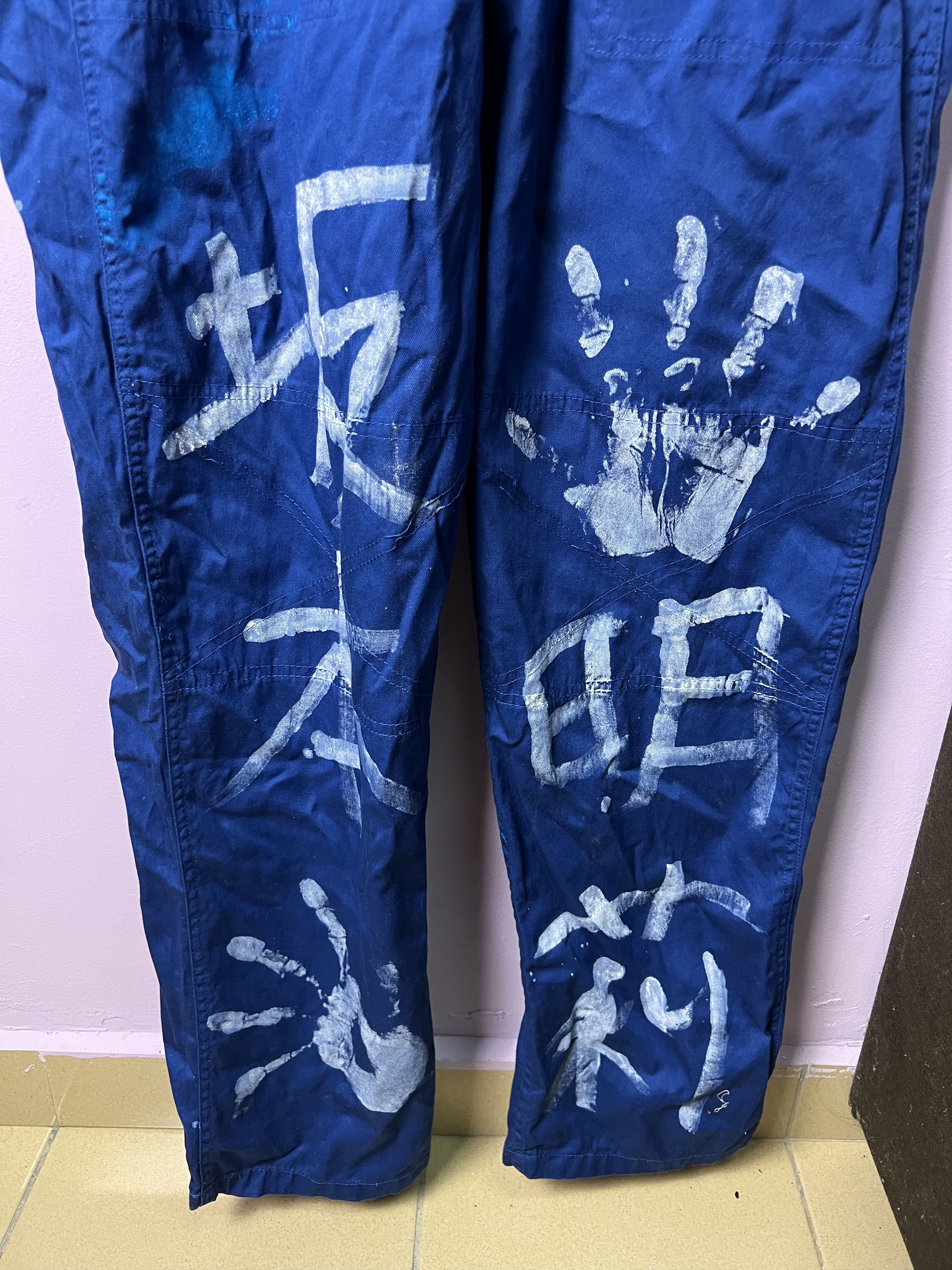 Japanese Brand 🔥Rare Sowa Paint Design Overall Jumpsuits Size US 36 / EU 52 - 5 Thumbnail