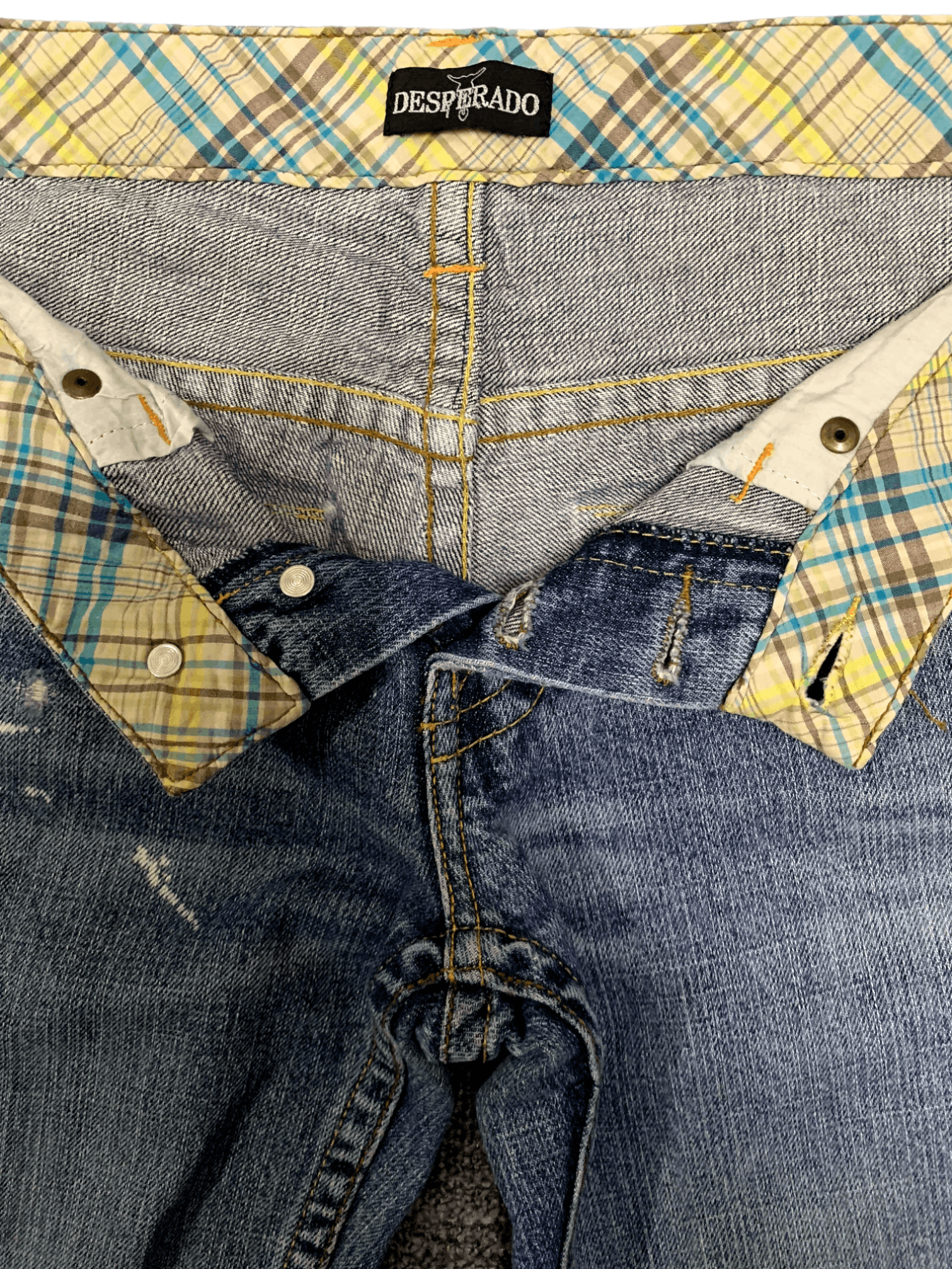Japanese Brand Vintage Japanese Brand Button Fly Painted Flare Jeans Size 29" - 6 Thumbnail