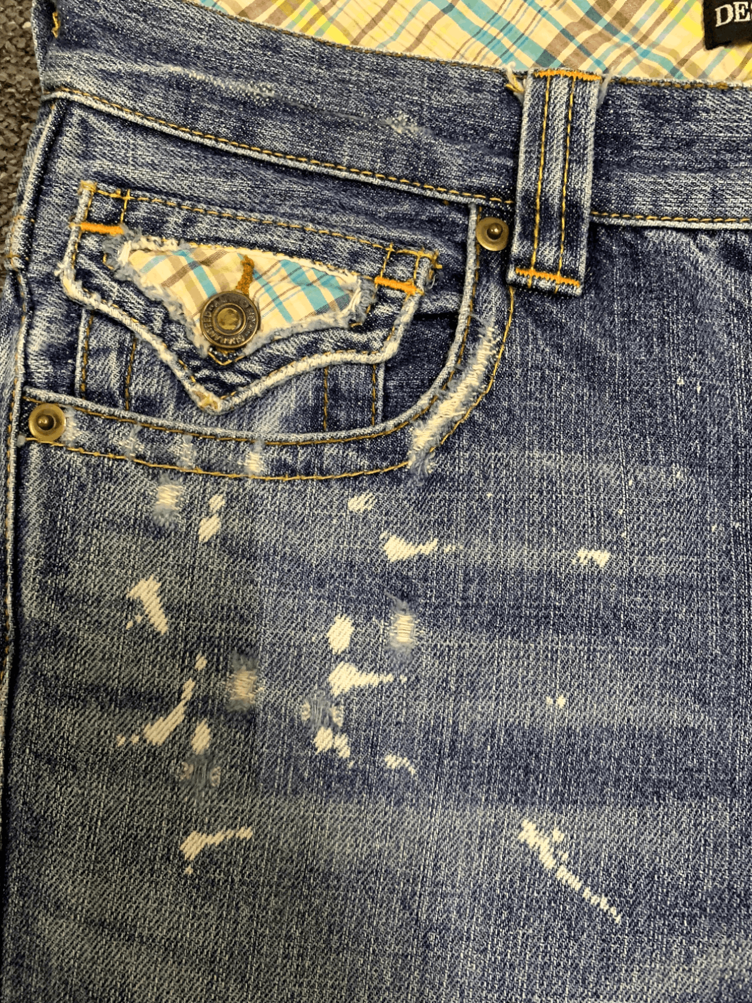Japanese Brand Vintage Japanese Brand Button Fly Painted Flare Jeans Size 29" - 10 Thumbnail