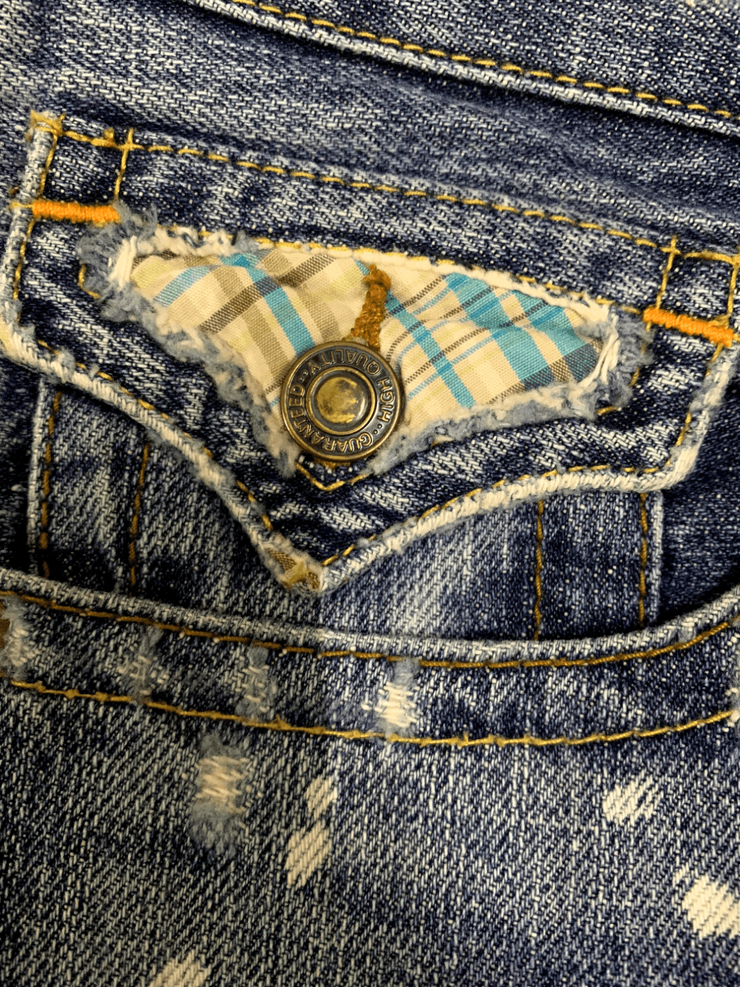 Japanese Brand Vintage Japanese Brand Button Fly Painted Flare Jeans Size 29" - 11 Thumbnail