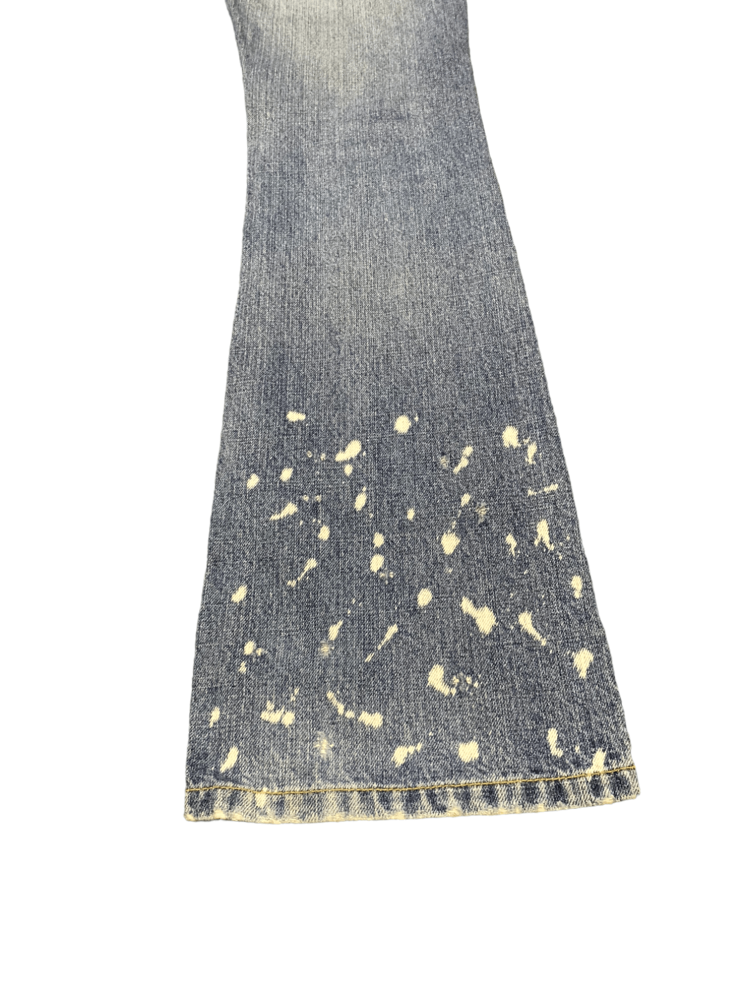 Japanese Brand Vintage Japanese Brand Button Fly Painted Flare Jeans Size 29" - 14 Thumbnail