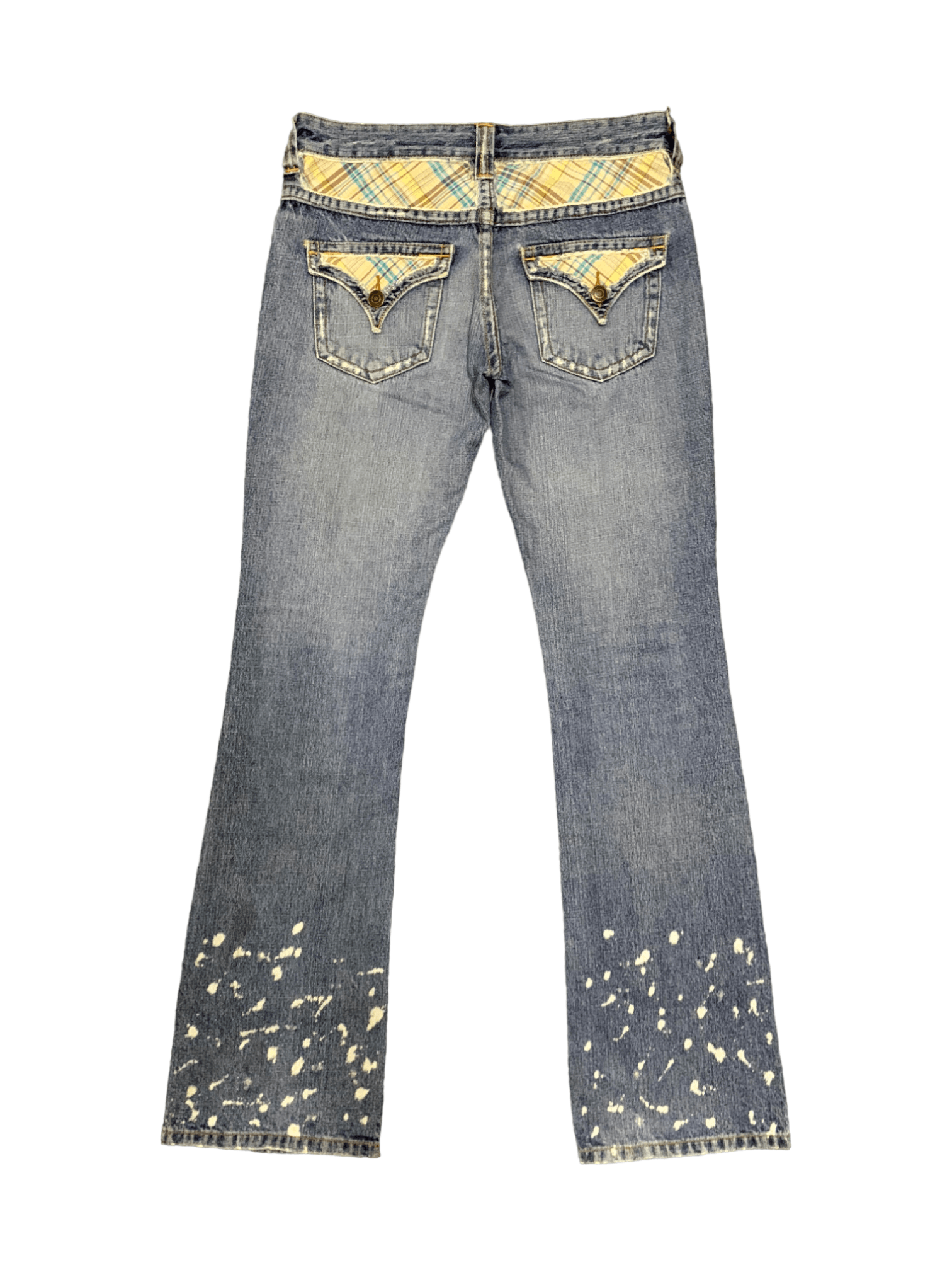 Japanese Brand Vintage Japanese Brand Button Fly Painted Flare Jeans Size 29" - 2 Thumbnail