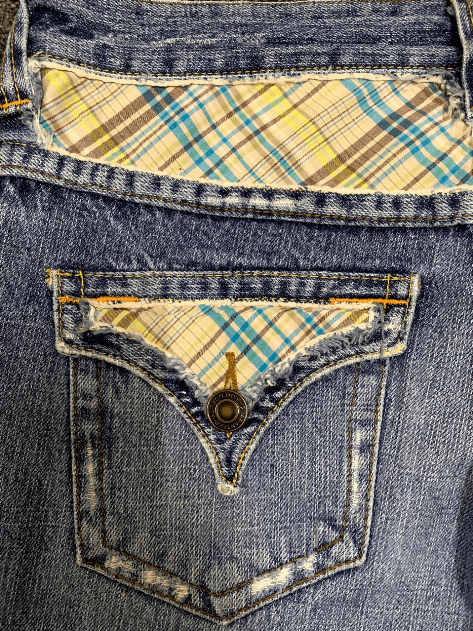 Japanese Brand Vintage Japanese Brand Button Fly Painted Flare Jeans Size 29" - 16 Thumbnail