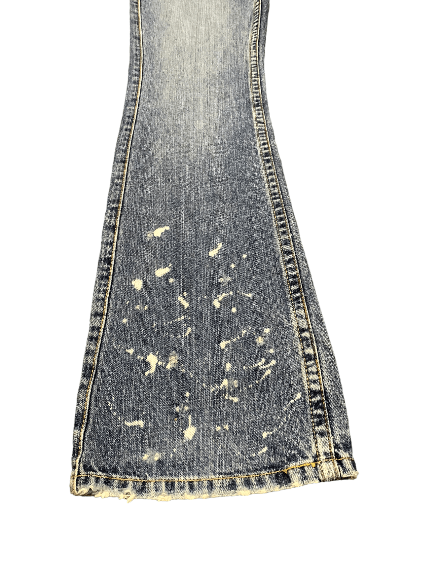 Japanese Brand Vintage Japanese Brand Button Fly Painted Flare Jeans Size 29" - 13 Thumbnail