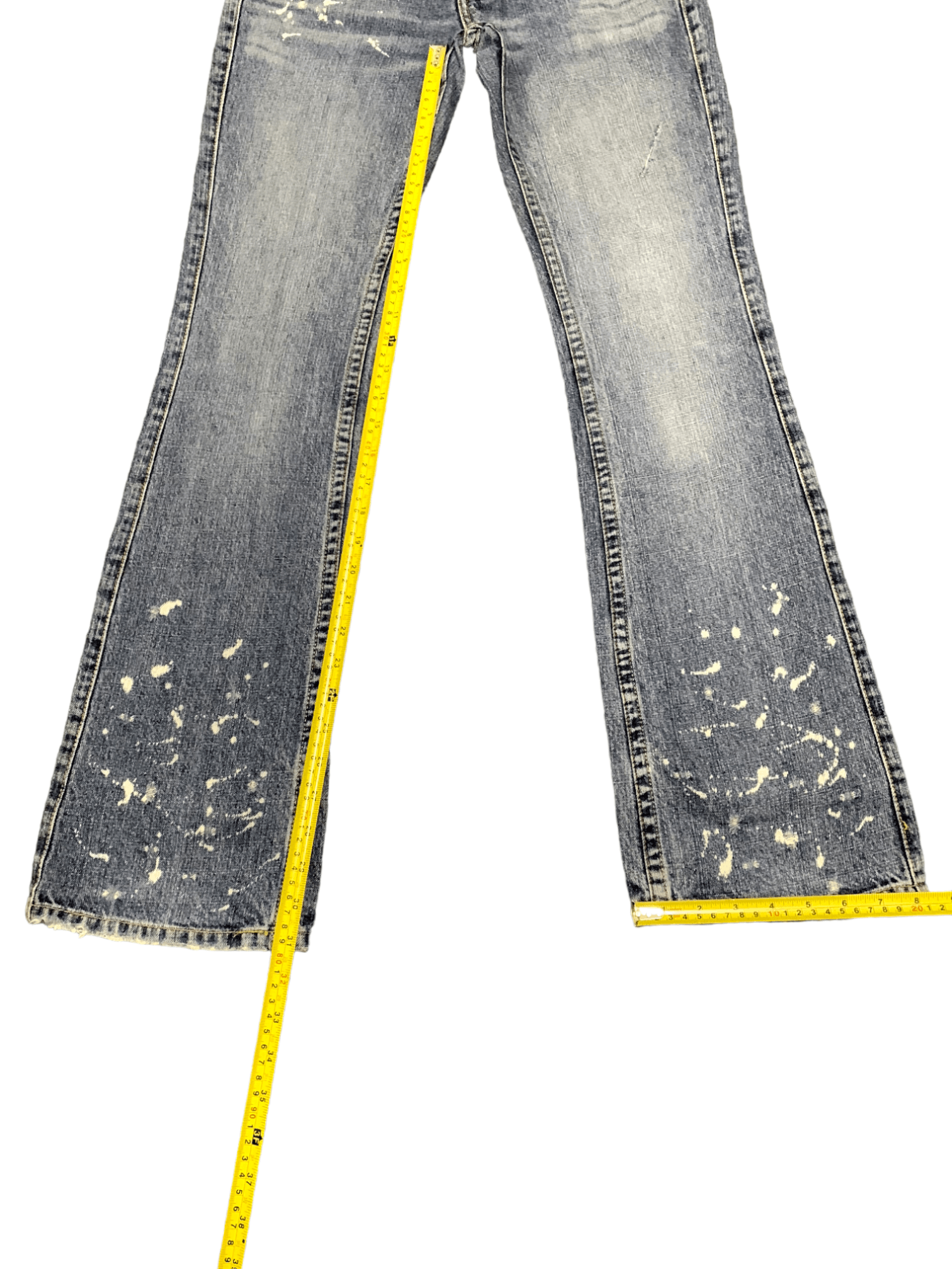 Japanese Brand Vintage Japanese Brand Button Fly Painted Flare Jeans Size 29" - 21 Thumbnail