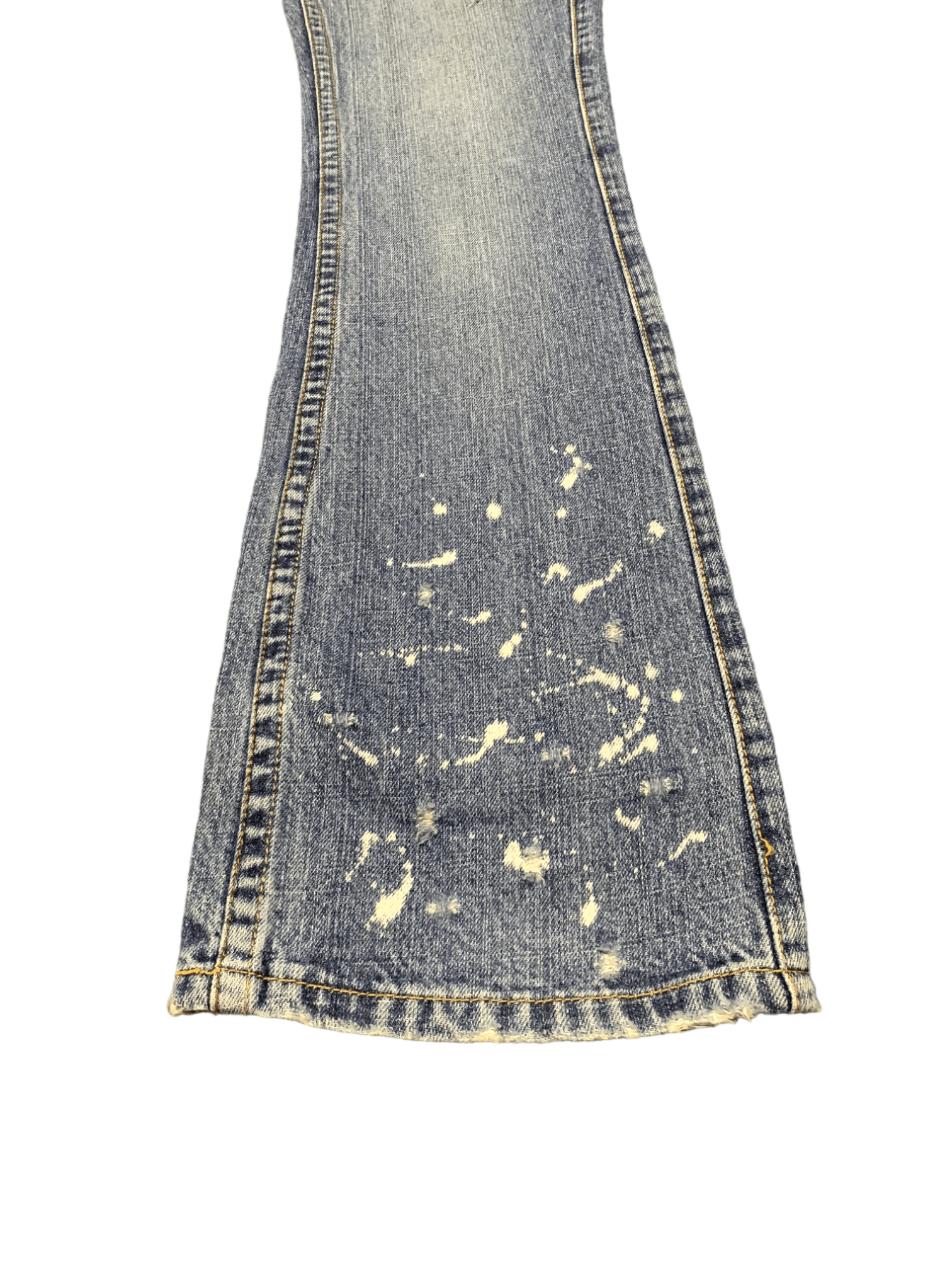 Japanese Brand Vintage Japanese Brand Button Fly Painted Flare Jeans Size 29" - 19 Thumbnail