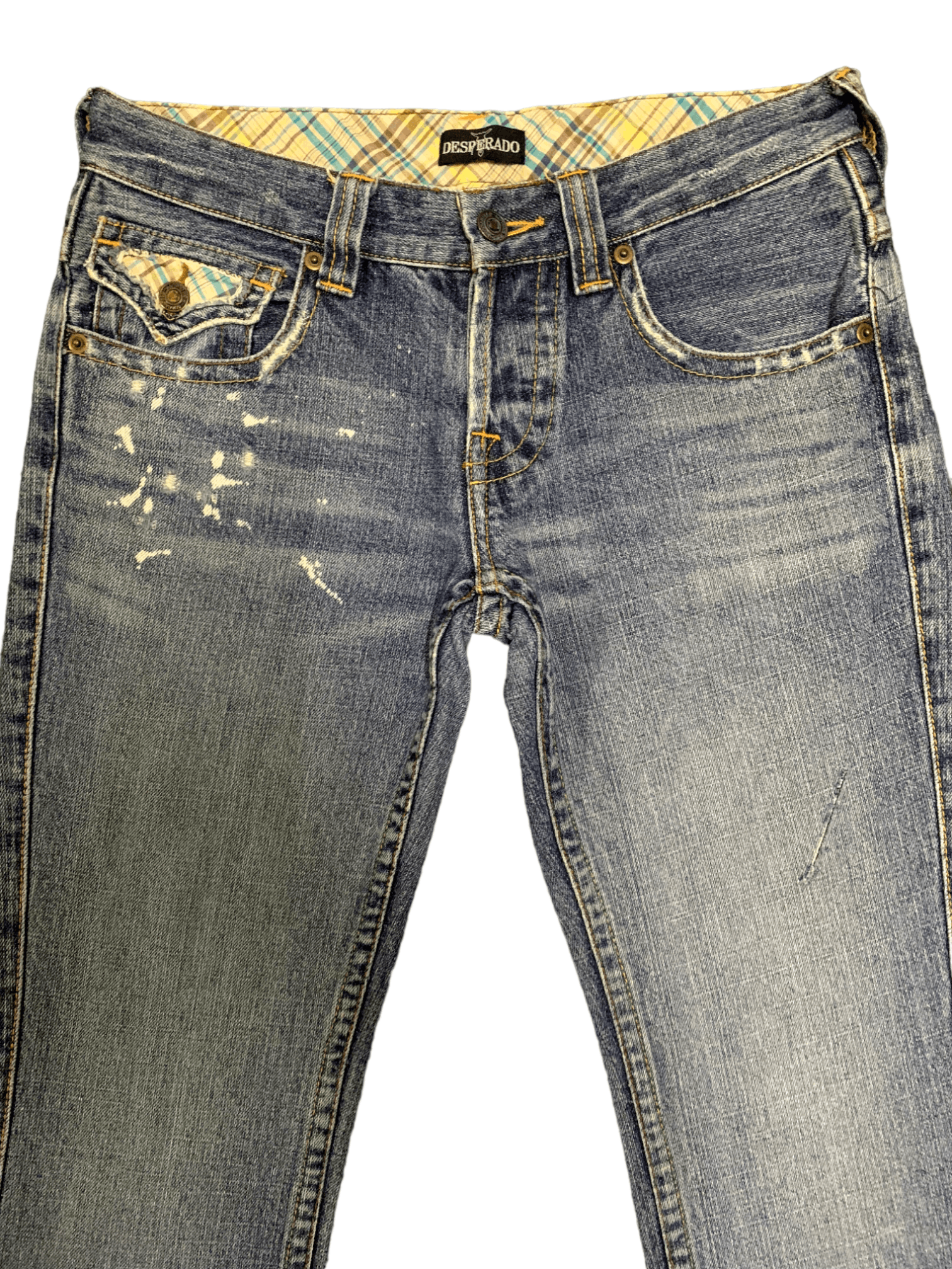 Japanese Brand Vintage Japanese Brand Button Fly Painted Flare Jeans Size 29" - 9 Thumbnail