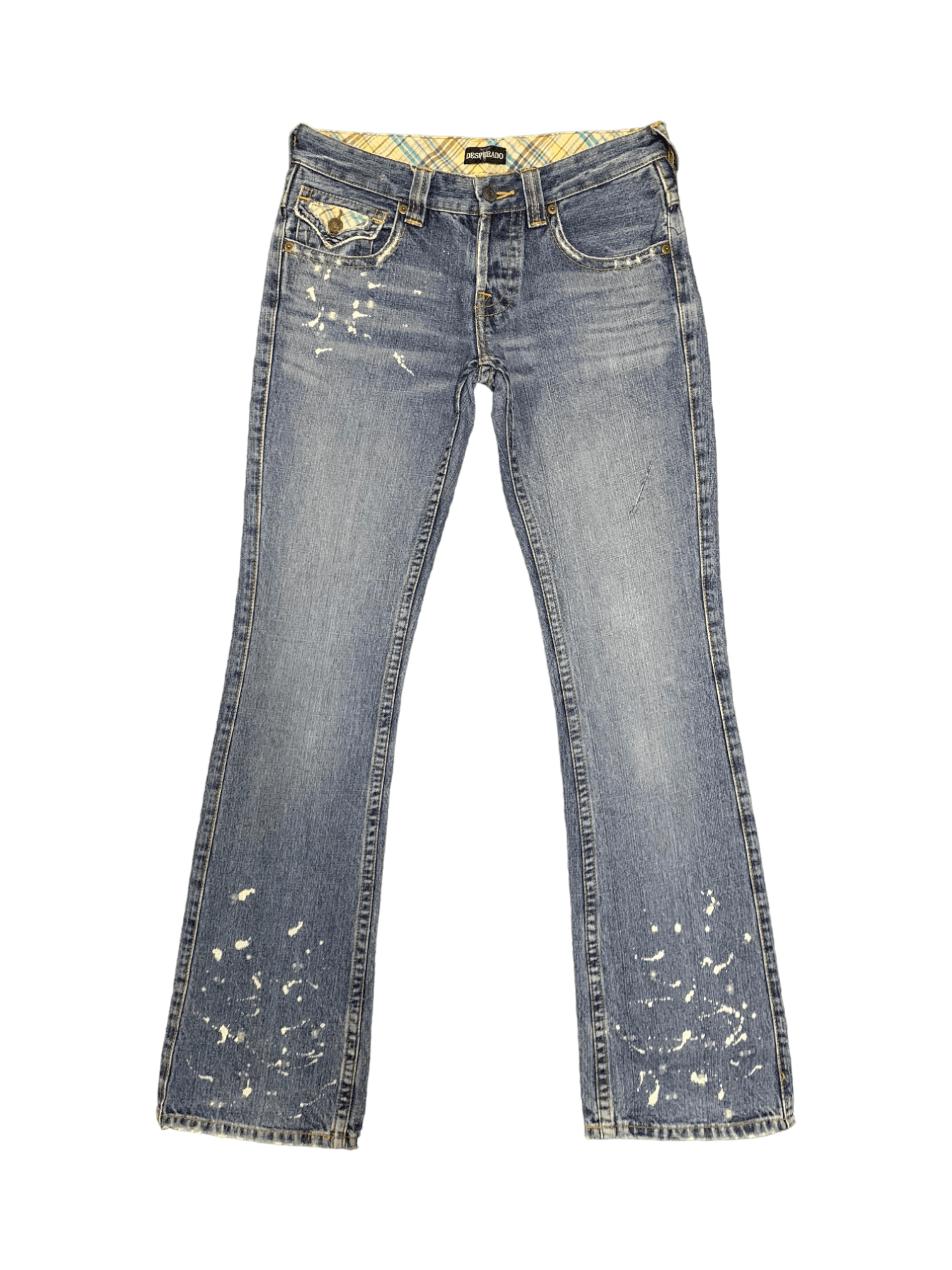 Japanese Brand Vintage Japanese Brand Button Fly Painted Flare Jeans Size 29" - 1 Thumbnail