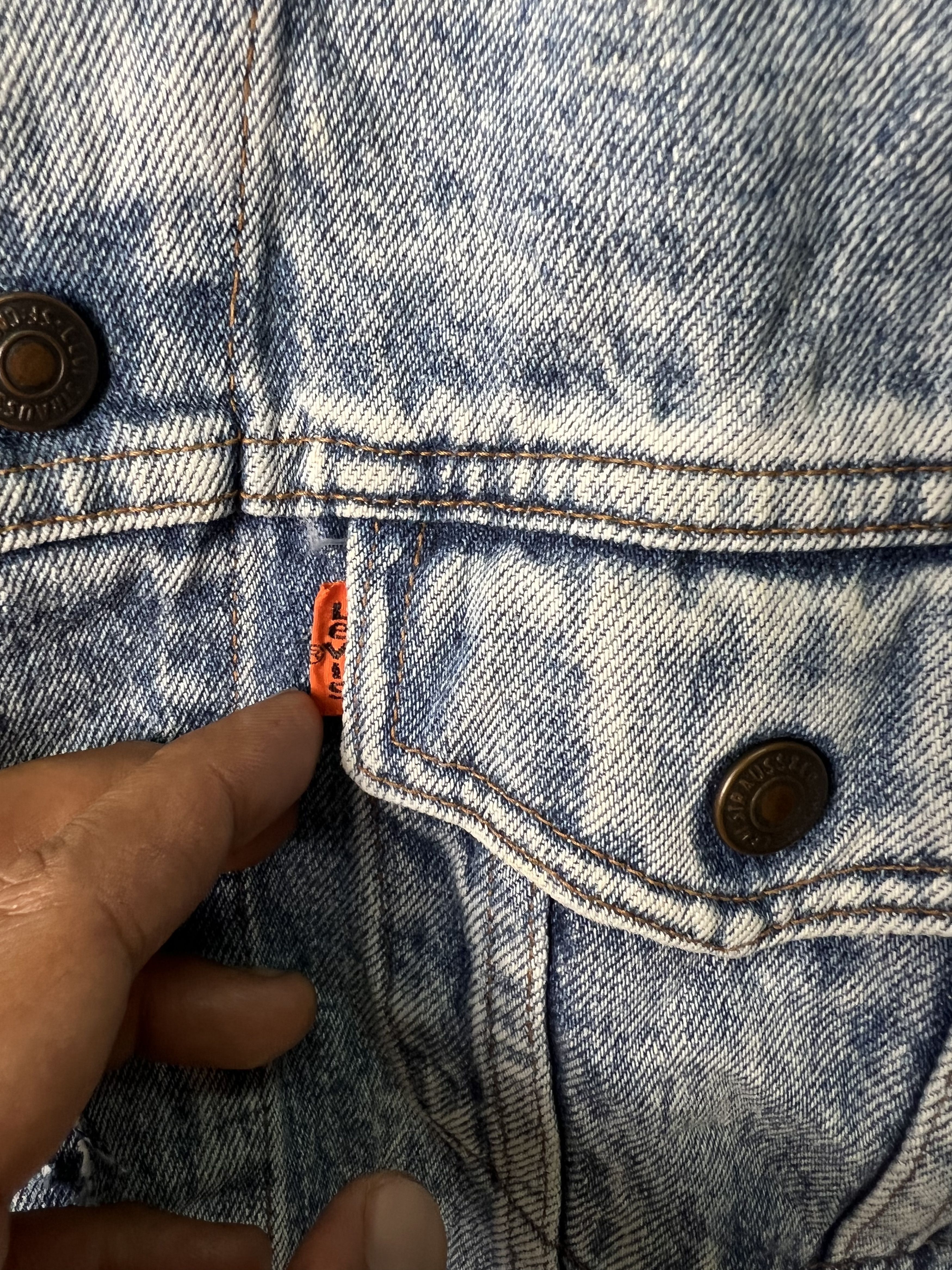Levi's 🔥Crashed Vintage Levis Denim Trucker Size XS / US 0-2 / IT 36-38 - 10 Thumbnail