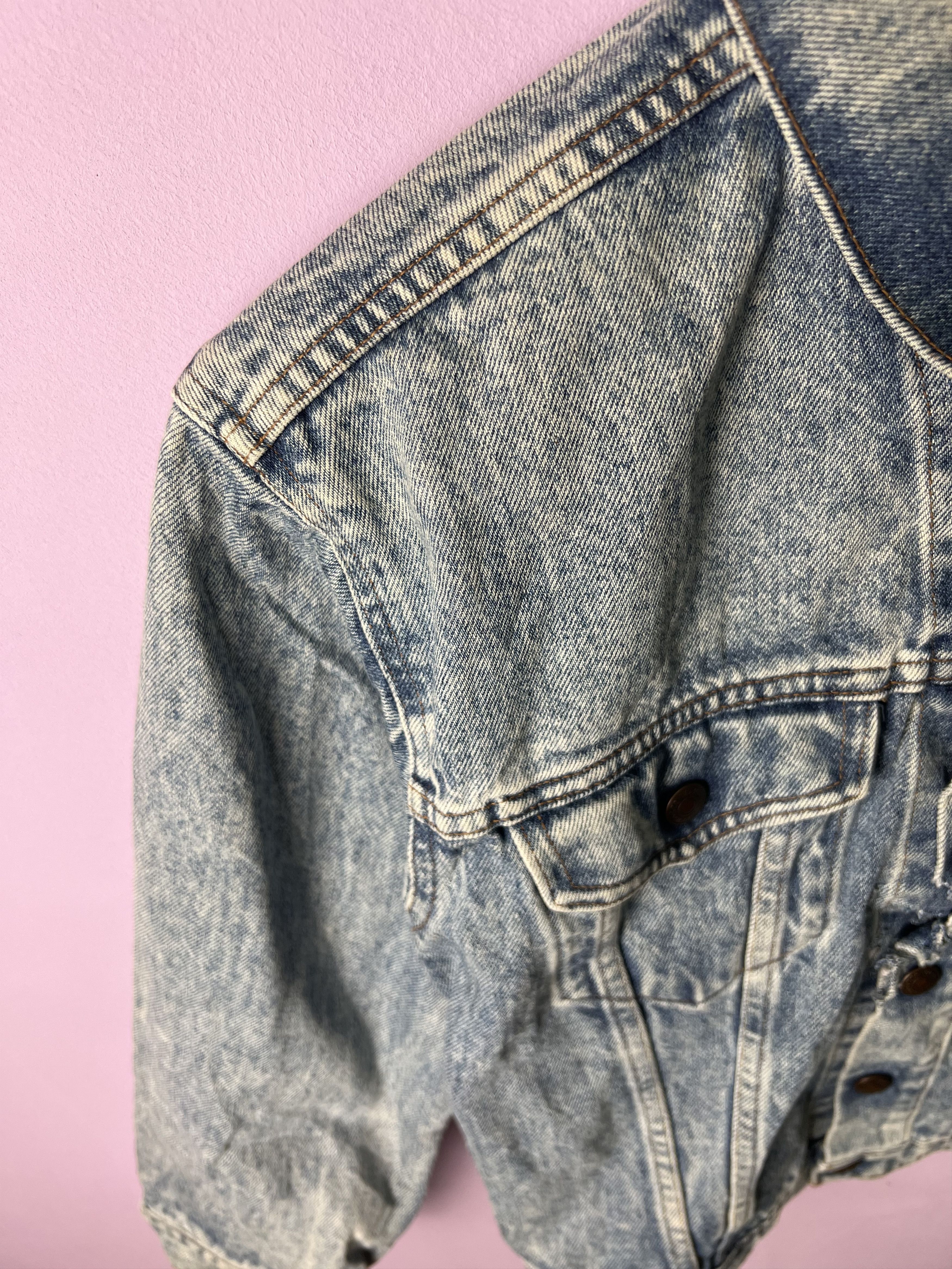 Levi's 🔥Crashed Vintage Levis Denim Trucker Size XS / US 0-2 / IT 36-38 - 8 Thumbnail