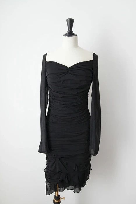 image of Gucci Ss03 Silk Dress in Black, Women's (Size Small)