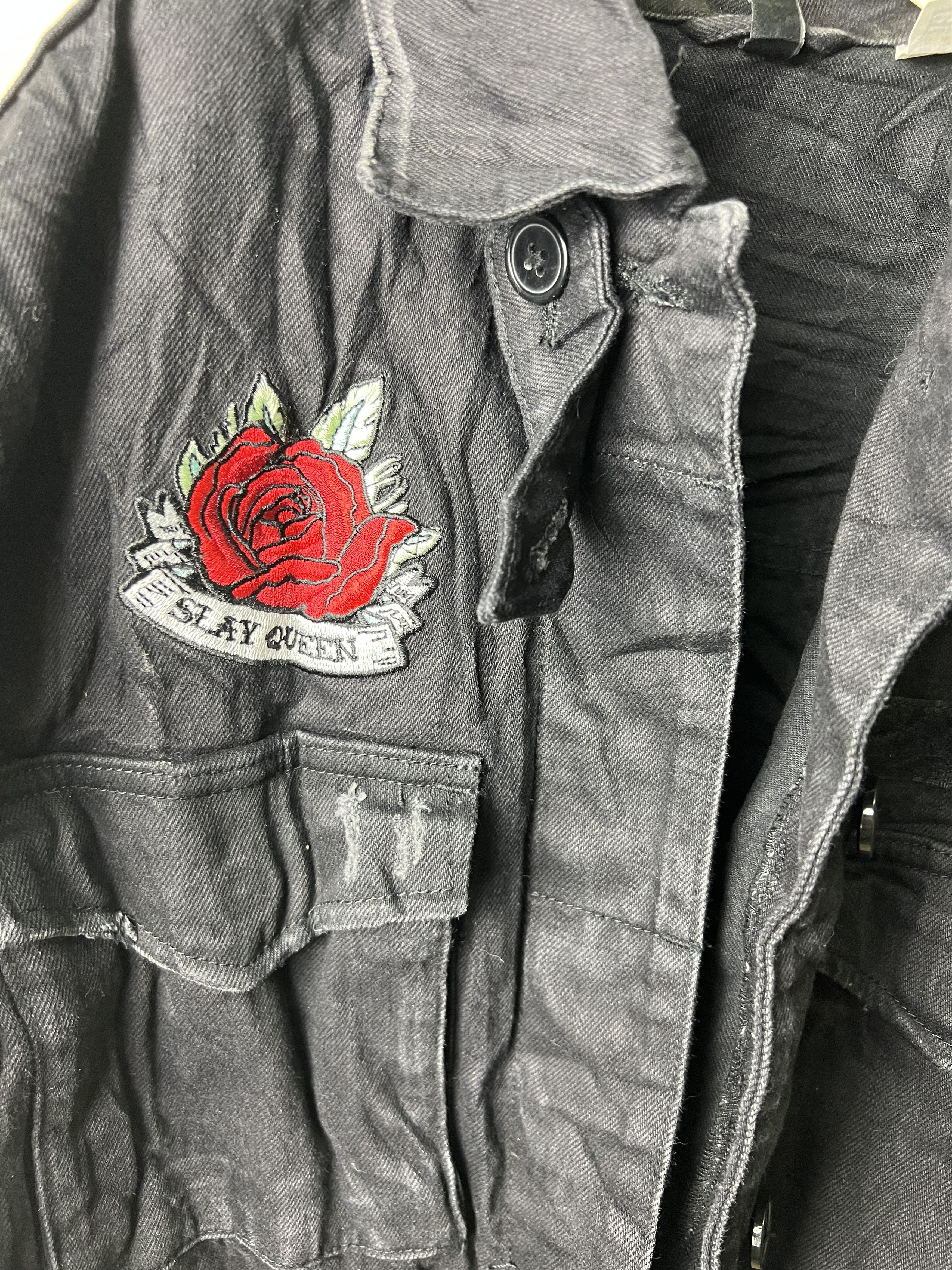 H&M 🔥Cropped H&M Slay Queen Denim Jackets Size US M / EU 48-50 / 2 - 13 Thumbnail