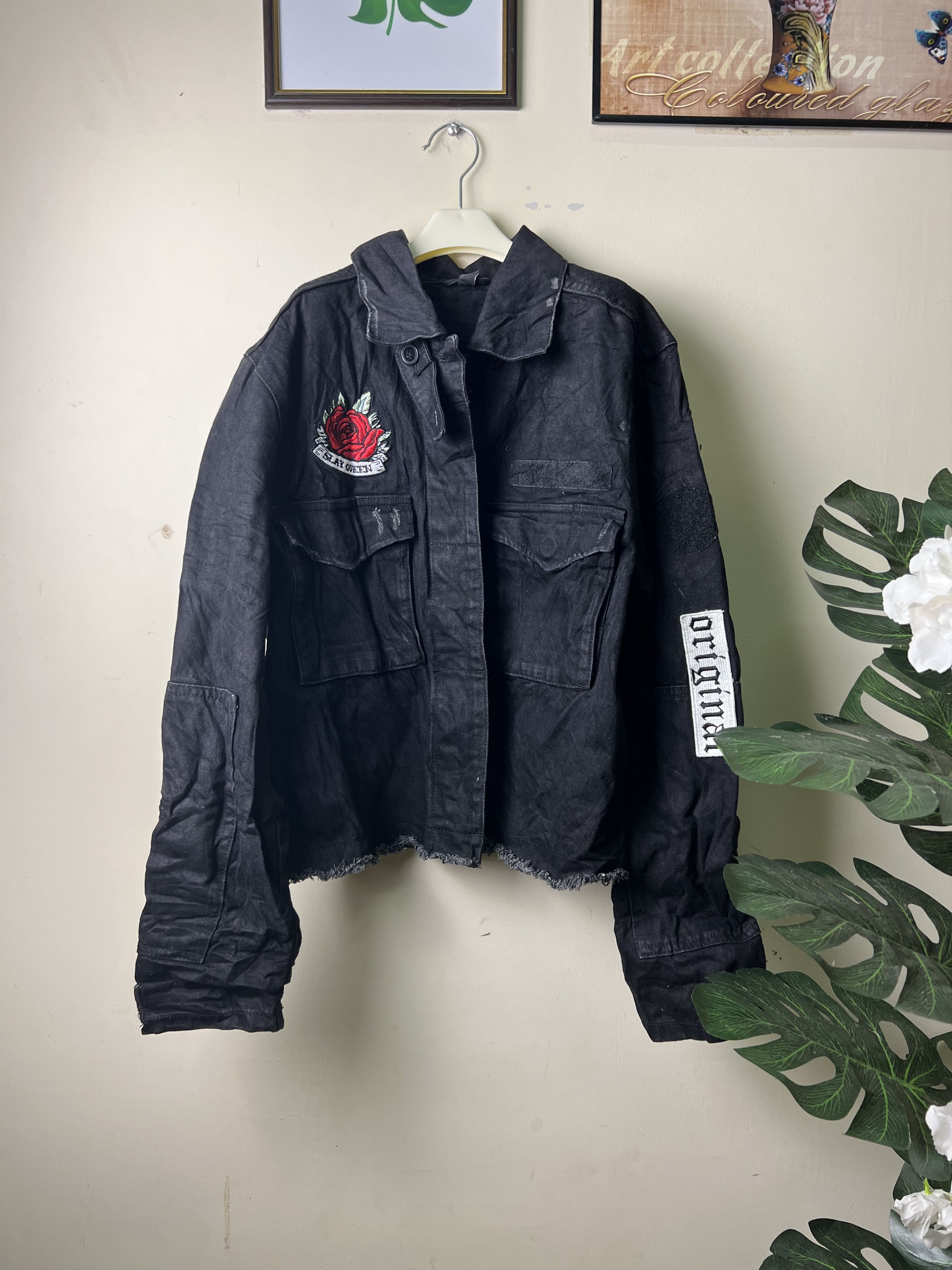 H&M 🔥Cropped H&M Slay Queen Denim Jackets Size US M / EU 48-50 / 2 - 1 Thumbnail