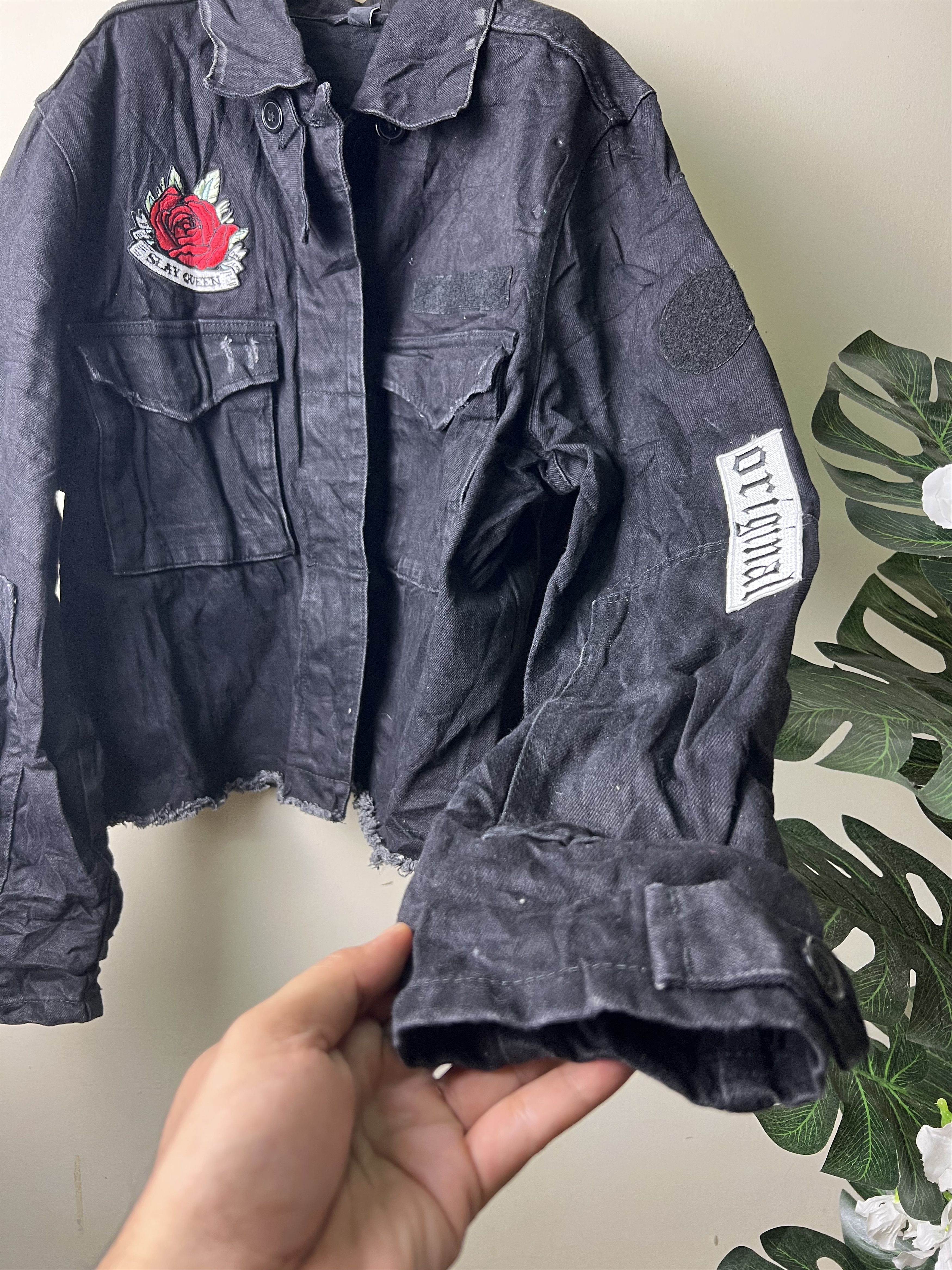 H&M 🔥Cropped H&M Slay Queen Denim Jackets Size US M / EU 48-50 / 2 - 6 Thumbnail