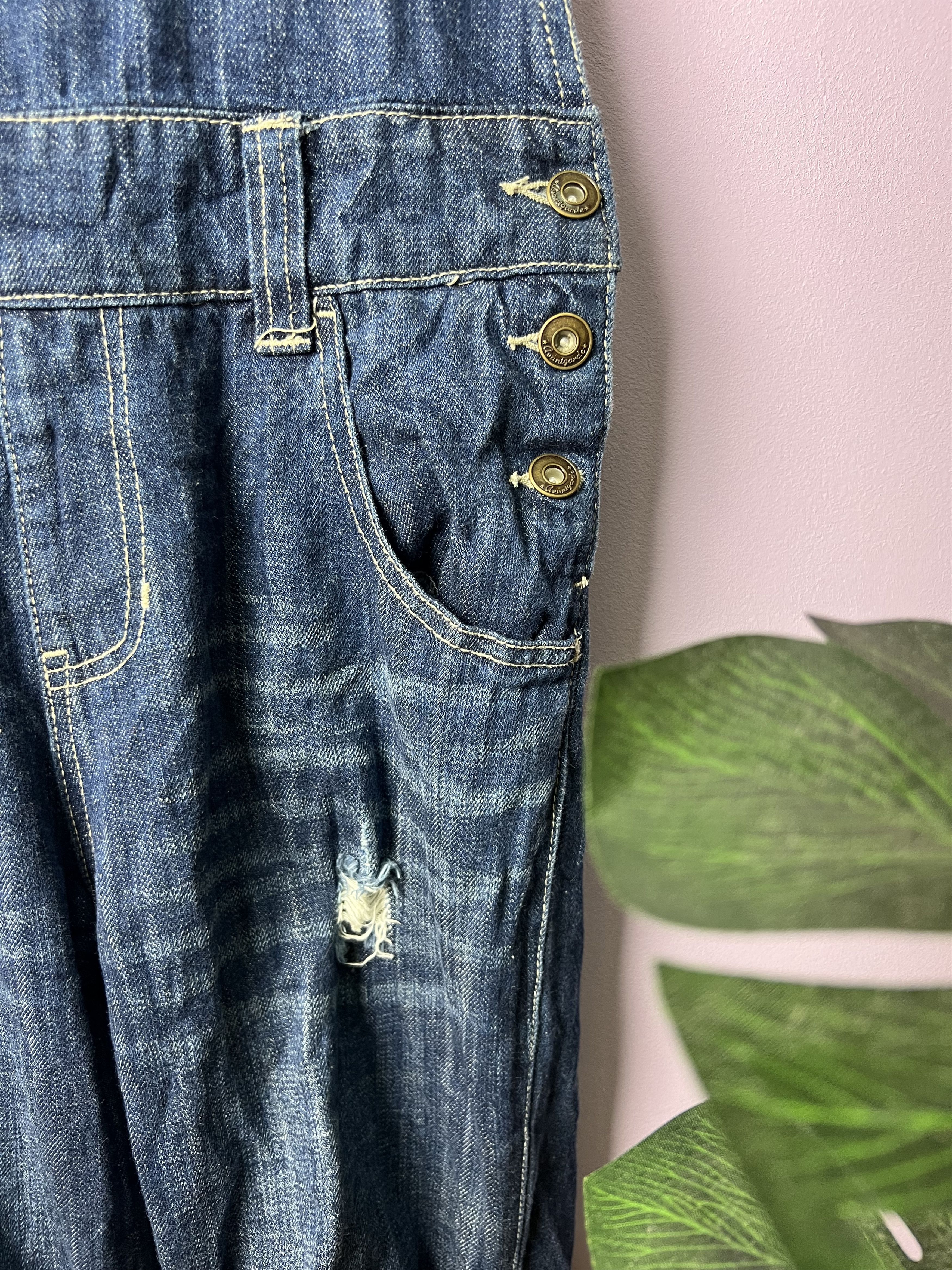 Japanese Brand 🔥Avantgarde Distressed Overall Denim Size US 33 - 11 Thumbnail
