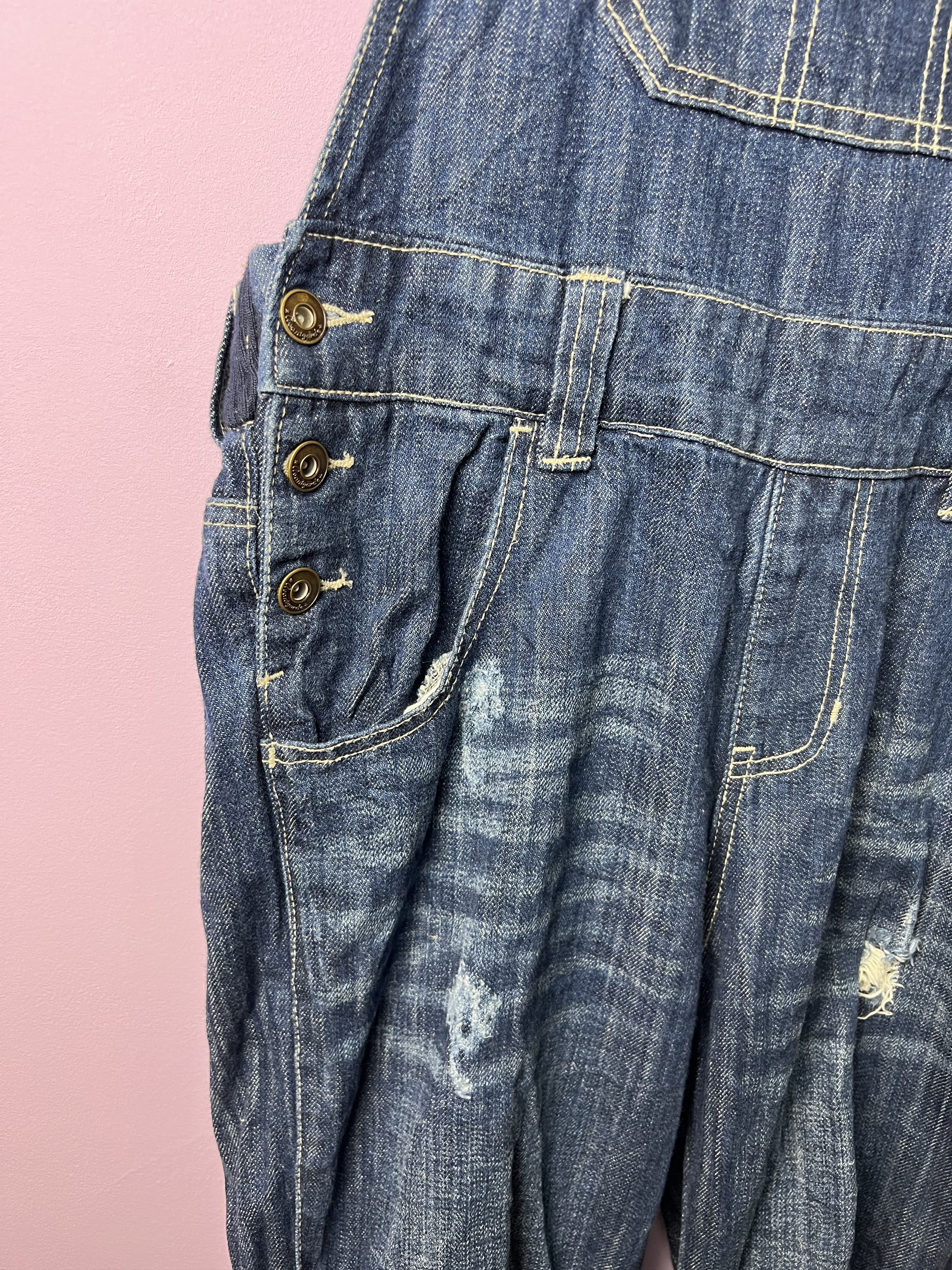 Japanese Brand 🔥Avantgarde Distressed Overall Denim Size US 33 - 10 Thumbnail