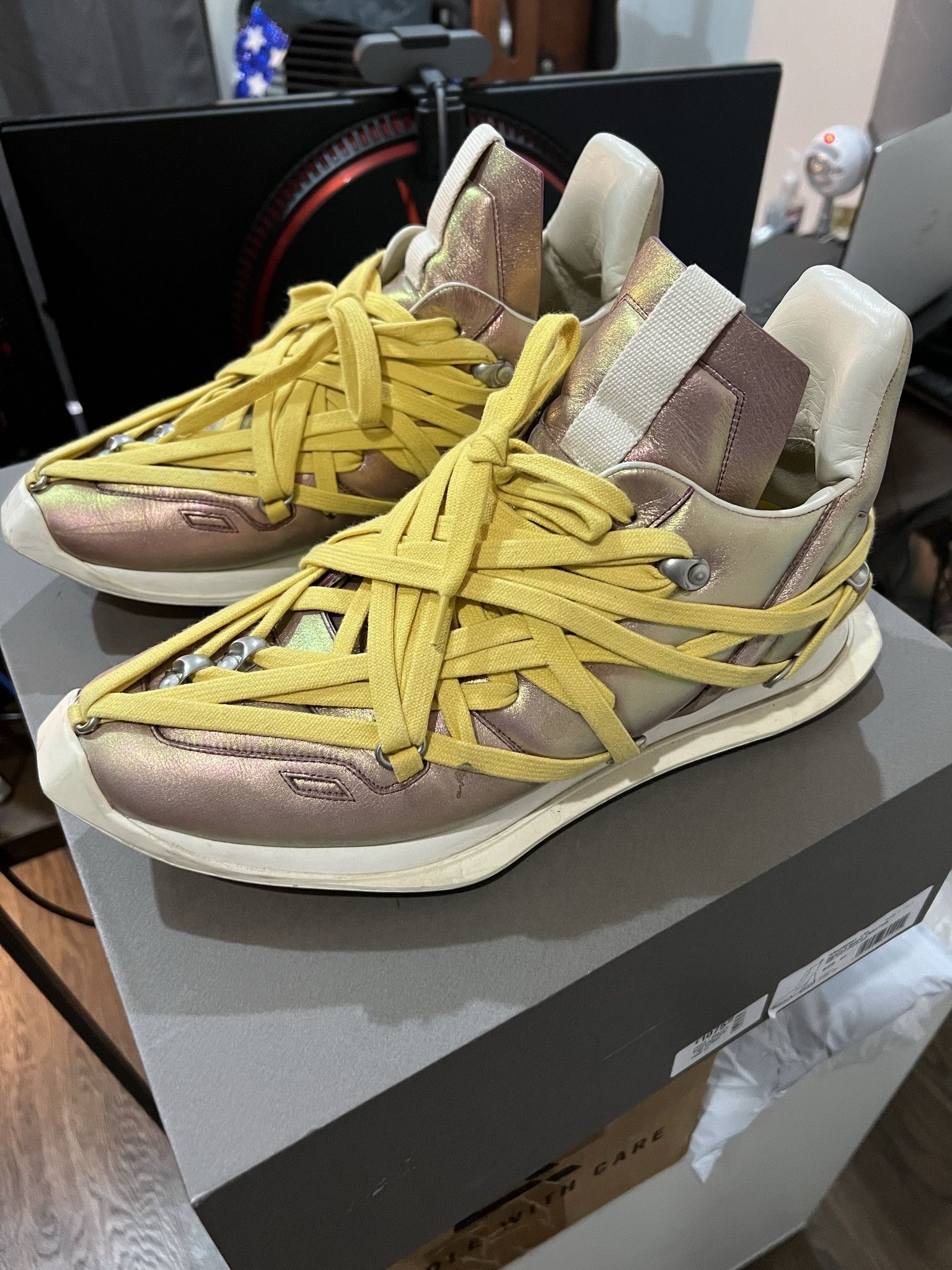 Rick Owens EXTREMELY RARE Rick Owens Tecuatl Iridescent Megalace Runner Size US 8.5 / EU 41-42 - 1 Thumbnail