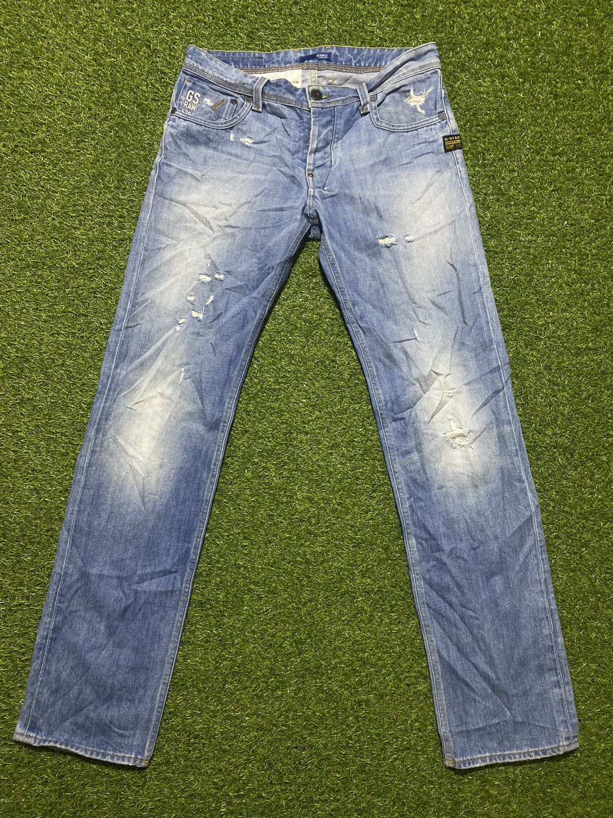 G star raw distressed jeans denim made in Italy size 31x34