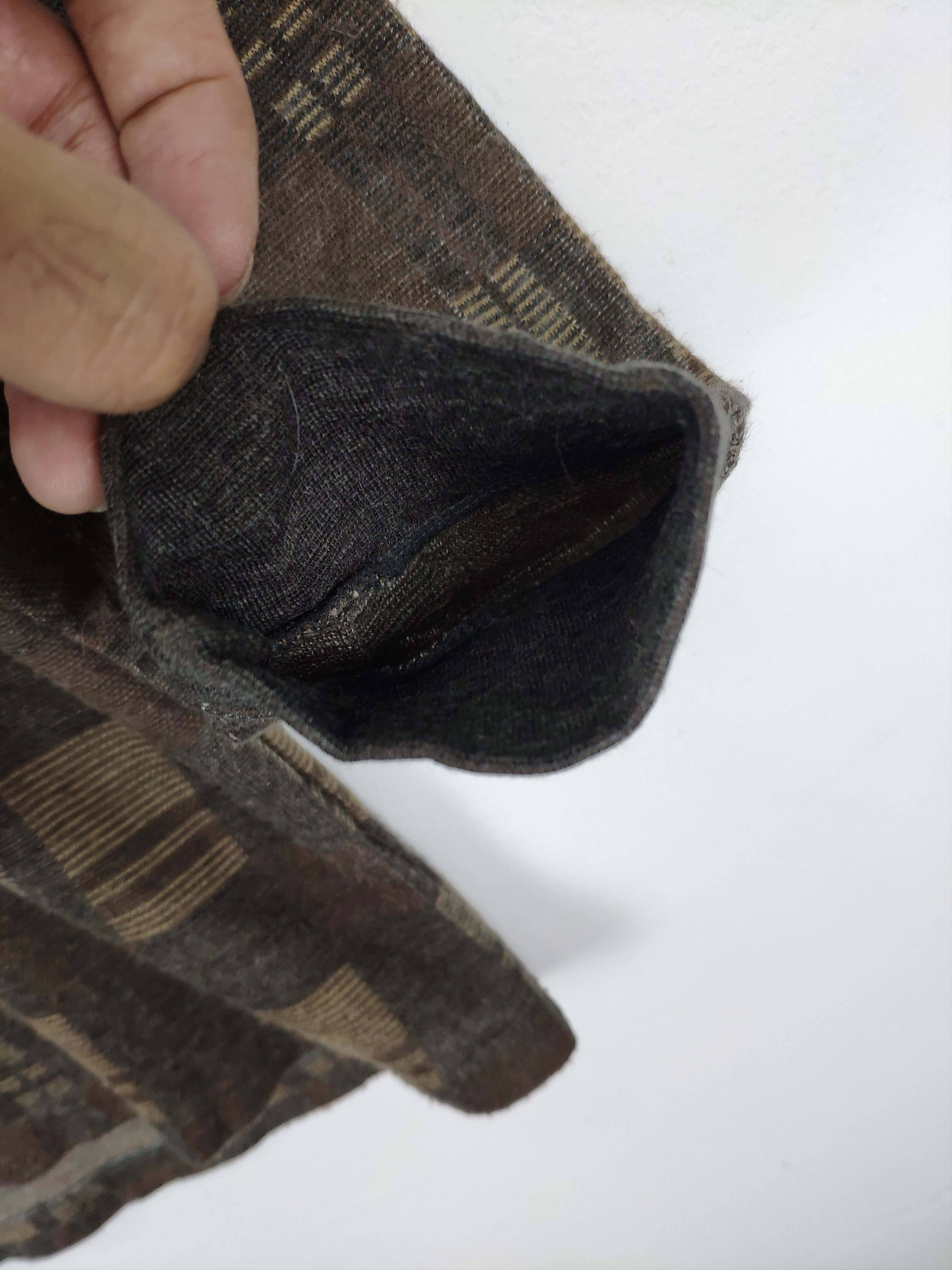 Japanese Brand × Vintage Vintage Wool Polo Shirt Long Sleeve Checkered Size US M / EU 48-50 / 2 - 4 Thumbnail