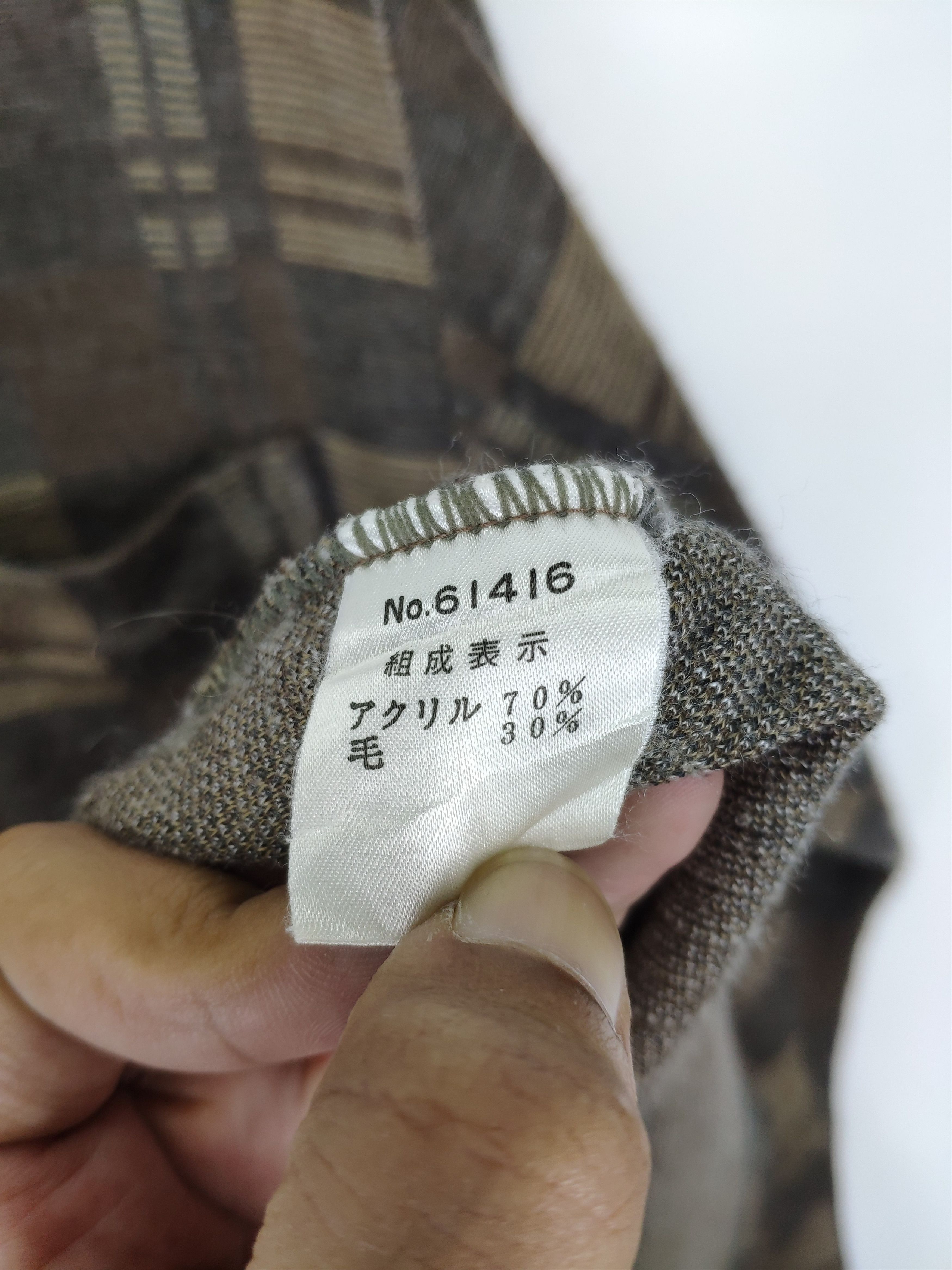 Japanese Brand × Vintage Vintage Wool Polo Shirt Long Sleeve Checkered Size US M / EU 48-50 / 2 - 9 Thumbnail
