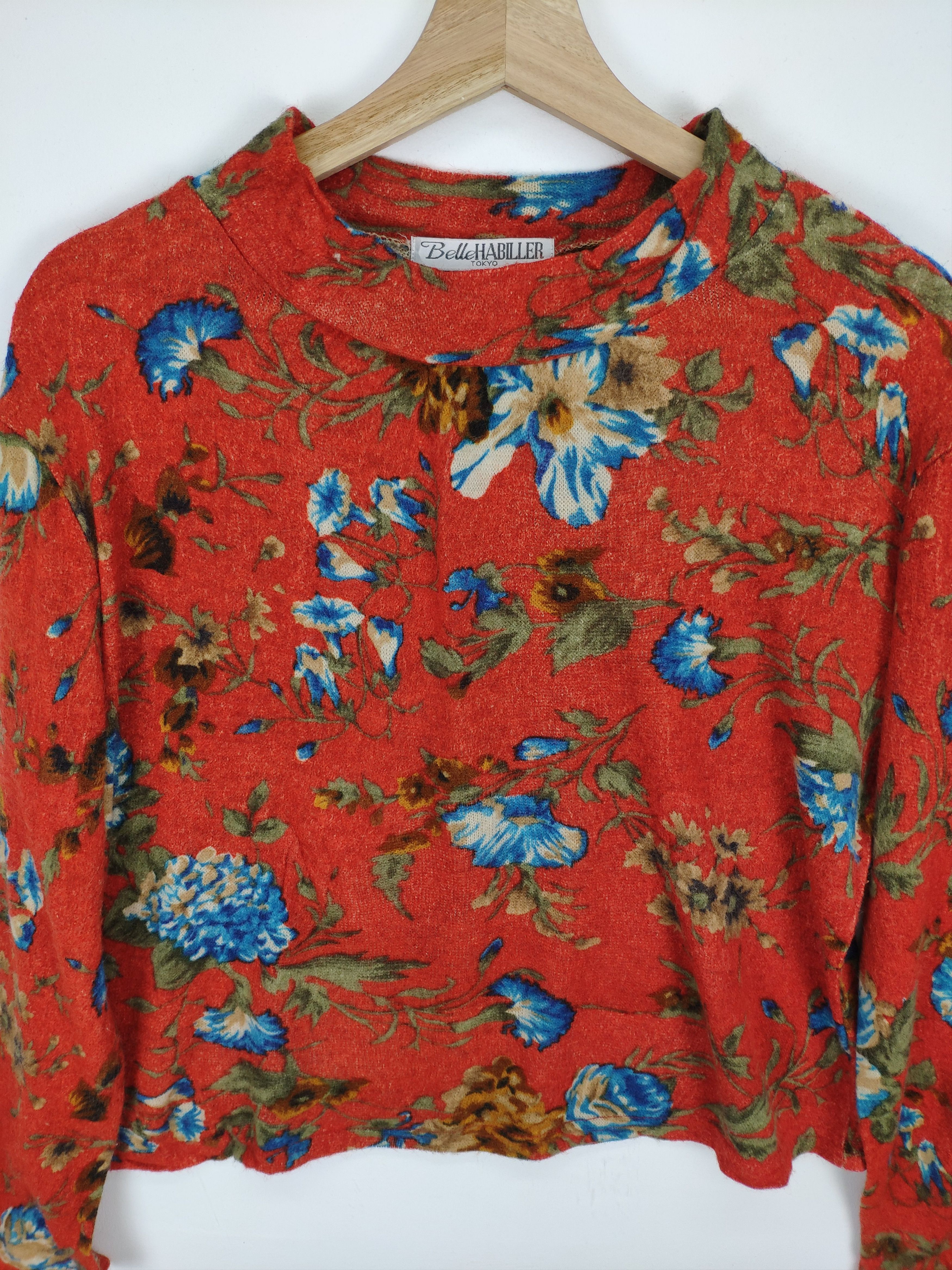 Japanese Brand × Le Grande Bleu (L.G.B.) × Vintage OFFER 💥 Vintage Sweater Floral Motif Unbranded Size M / US 6-8 / IT 42-44 - 7 Thumbnail
