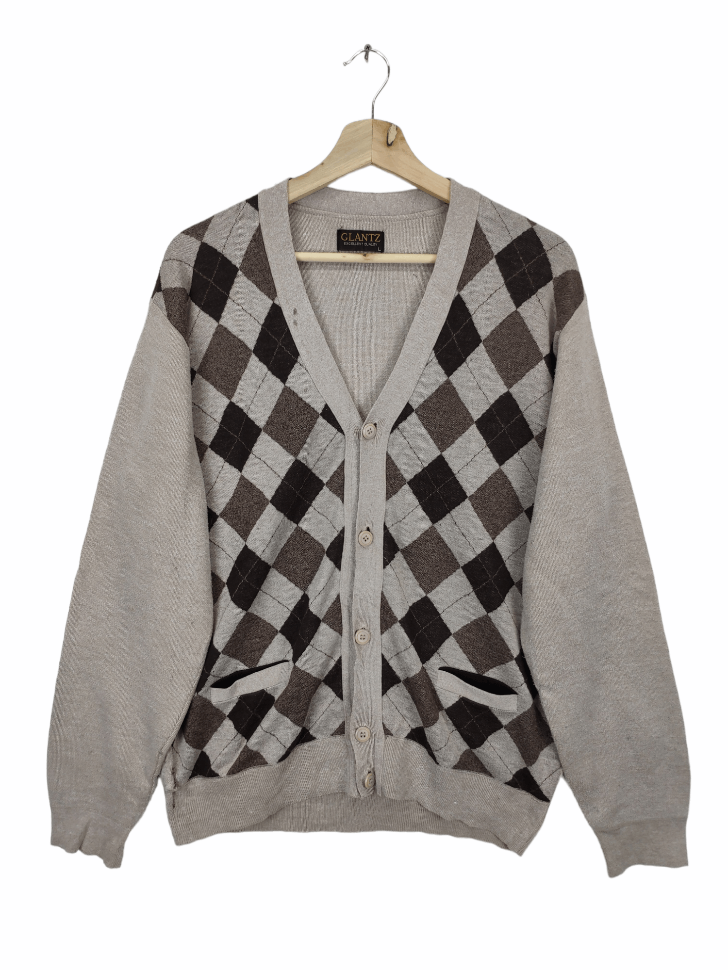 Japanese Brand × Vintage Vintage Knit Cardigan Diamond Style Size US M / EU 48-50 / 2 - 1 Thumbnail