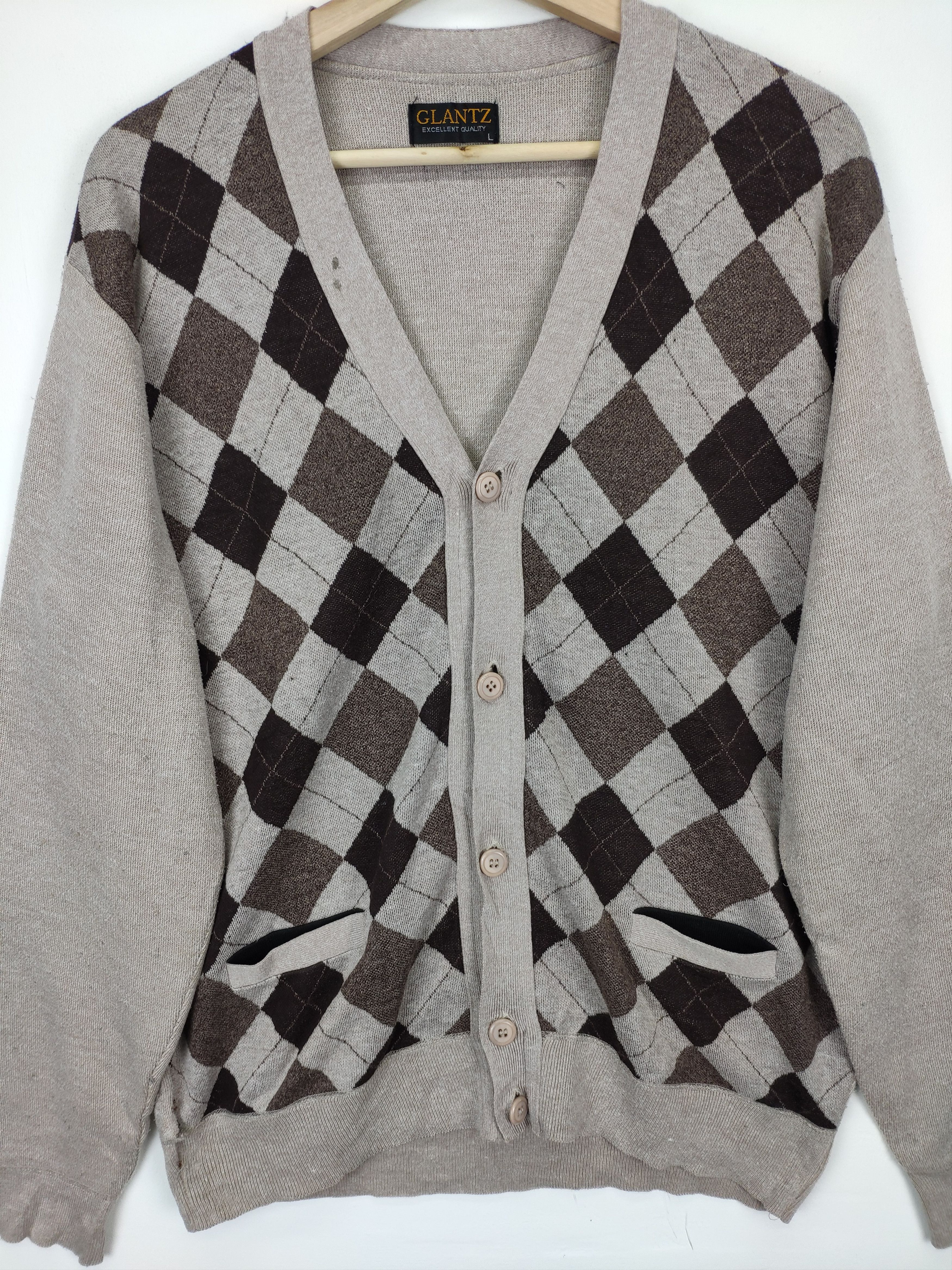 Japanese Brand × Vintage Vintage Knit Cardigan Diamond Style Size US M / EU 48-50 / 2 - 6 Thumbnail