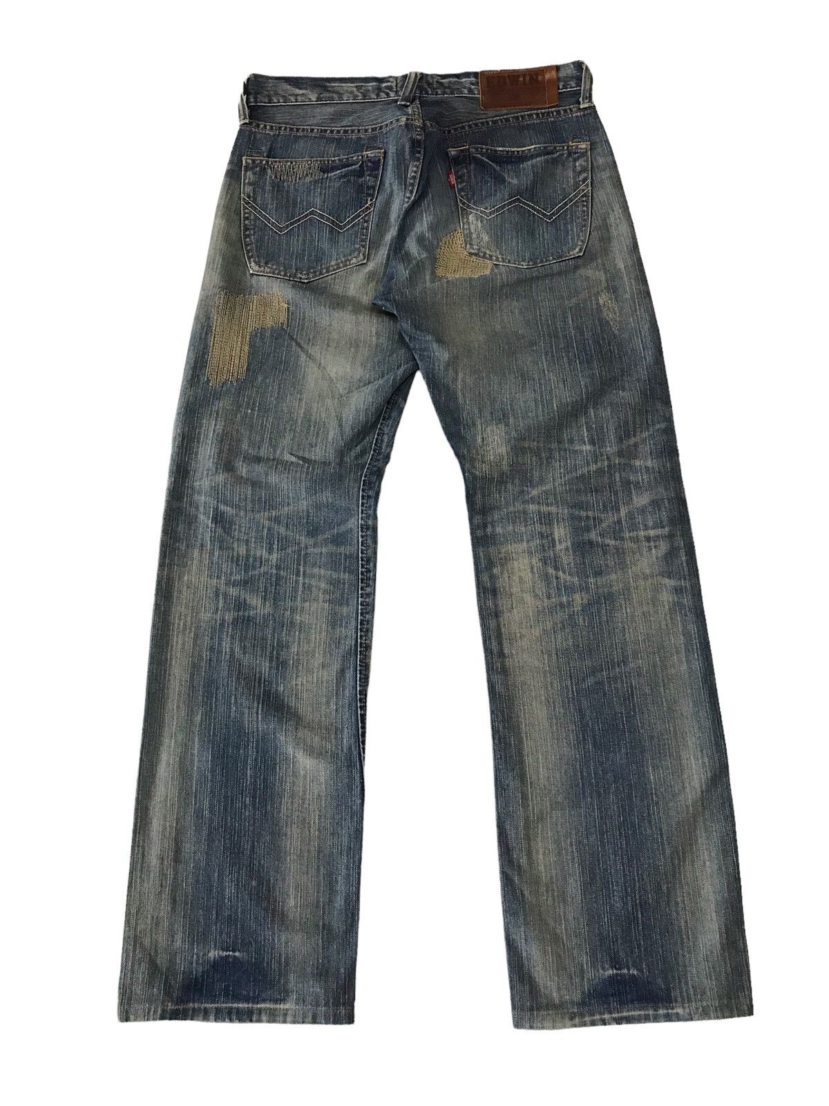Japanese Brand Vintage Edwin Sashiko Distressed Patchwork Distressed Denim Size US 31 - 13 Thumbnail